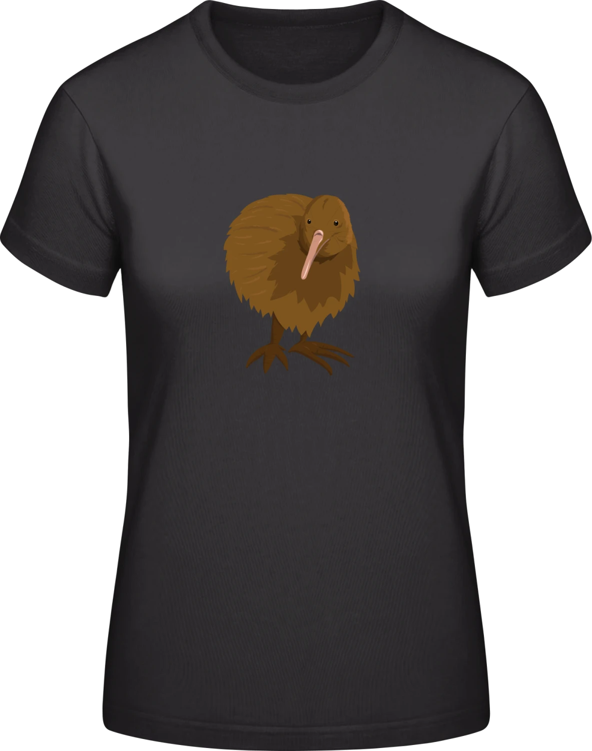 Kiwi Illustration - Black #E190 women T-Shirt - Front