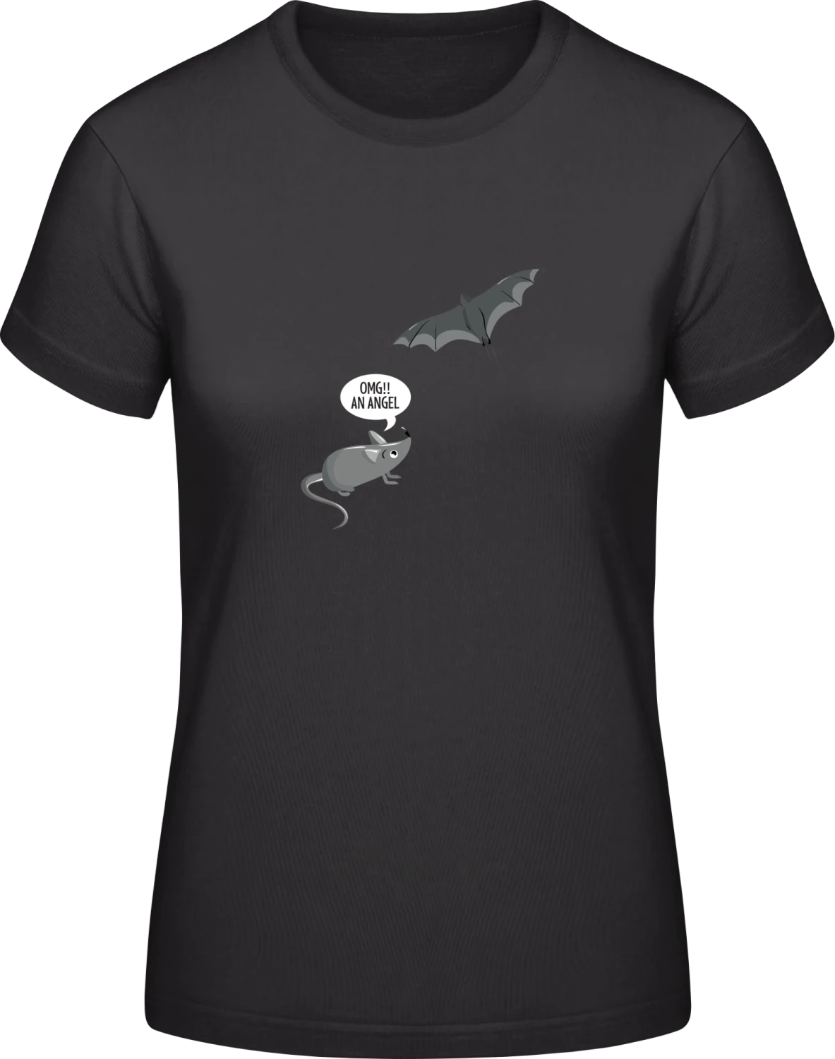 OMG!! An Angel - Black #E190 women T-Shirt - Front