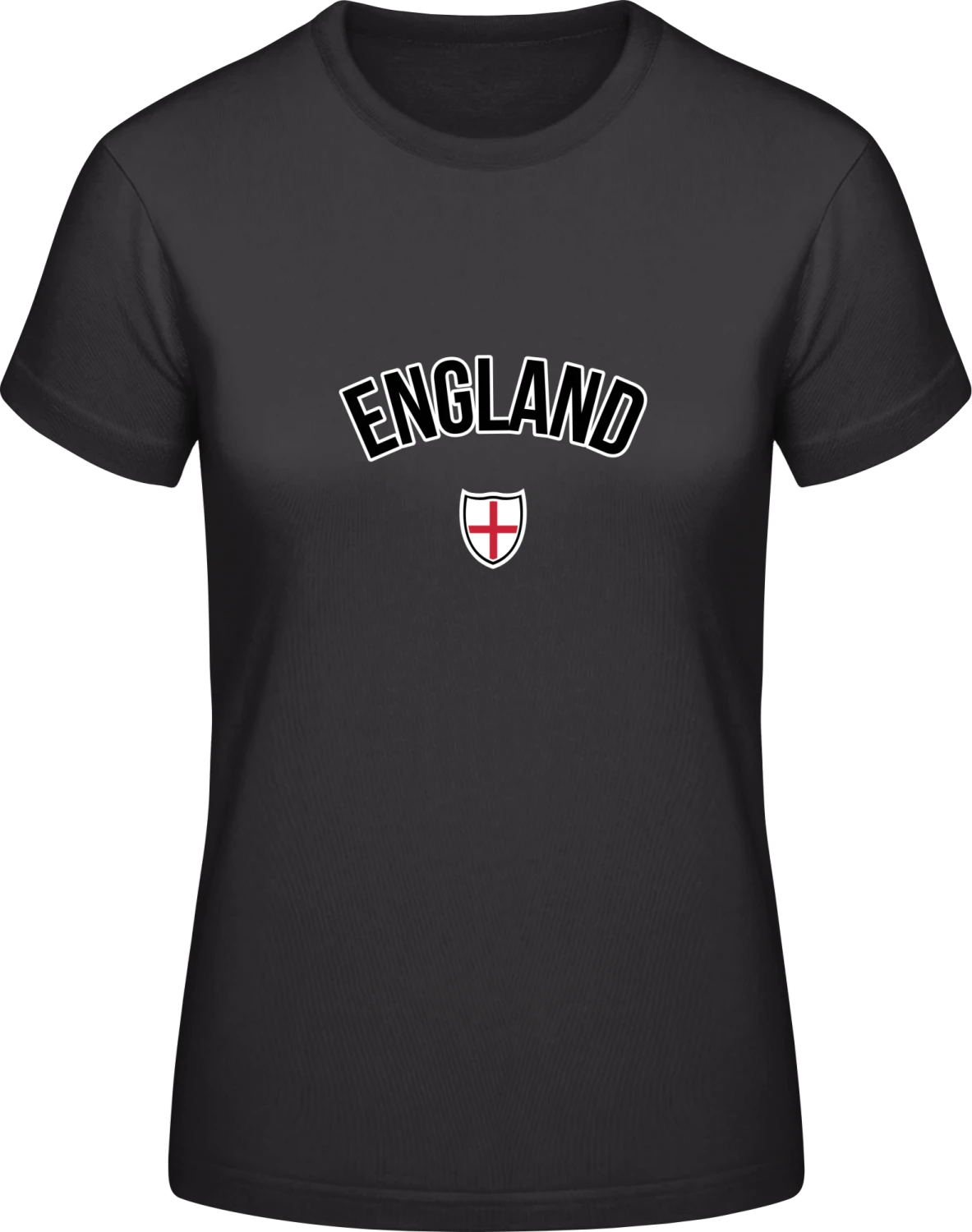 ENGLAND Flag Fan - Black #E190 women T-Shirt - Front