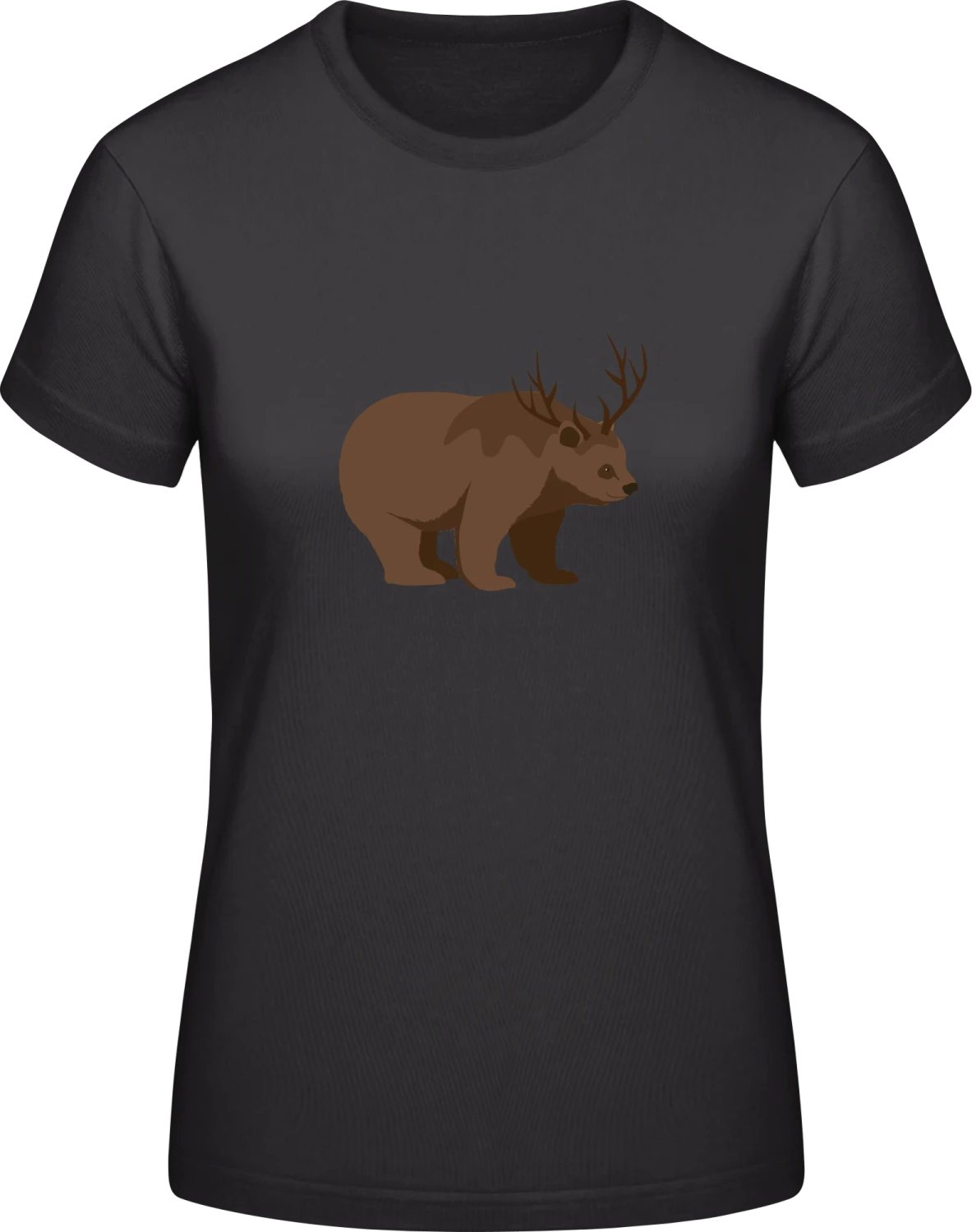 Bear And Deer = Beer - Black #E190 women T-Shirt - Front