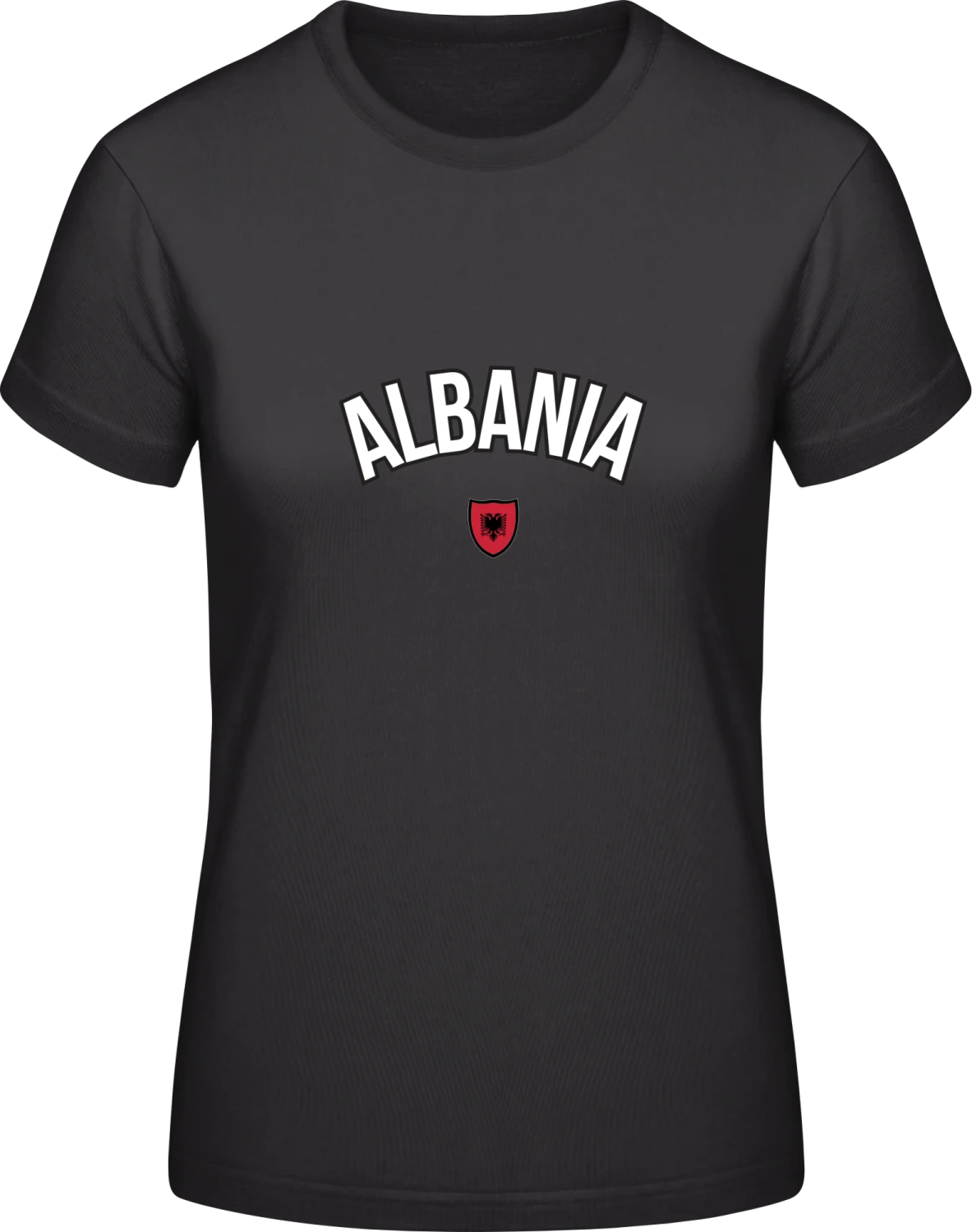 ALBANIA Football Fan - Black #E190 women T-Shirt - Front