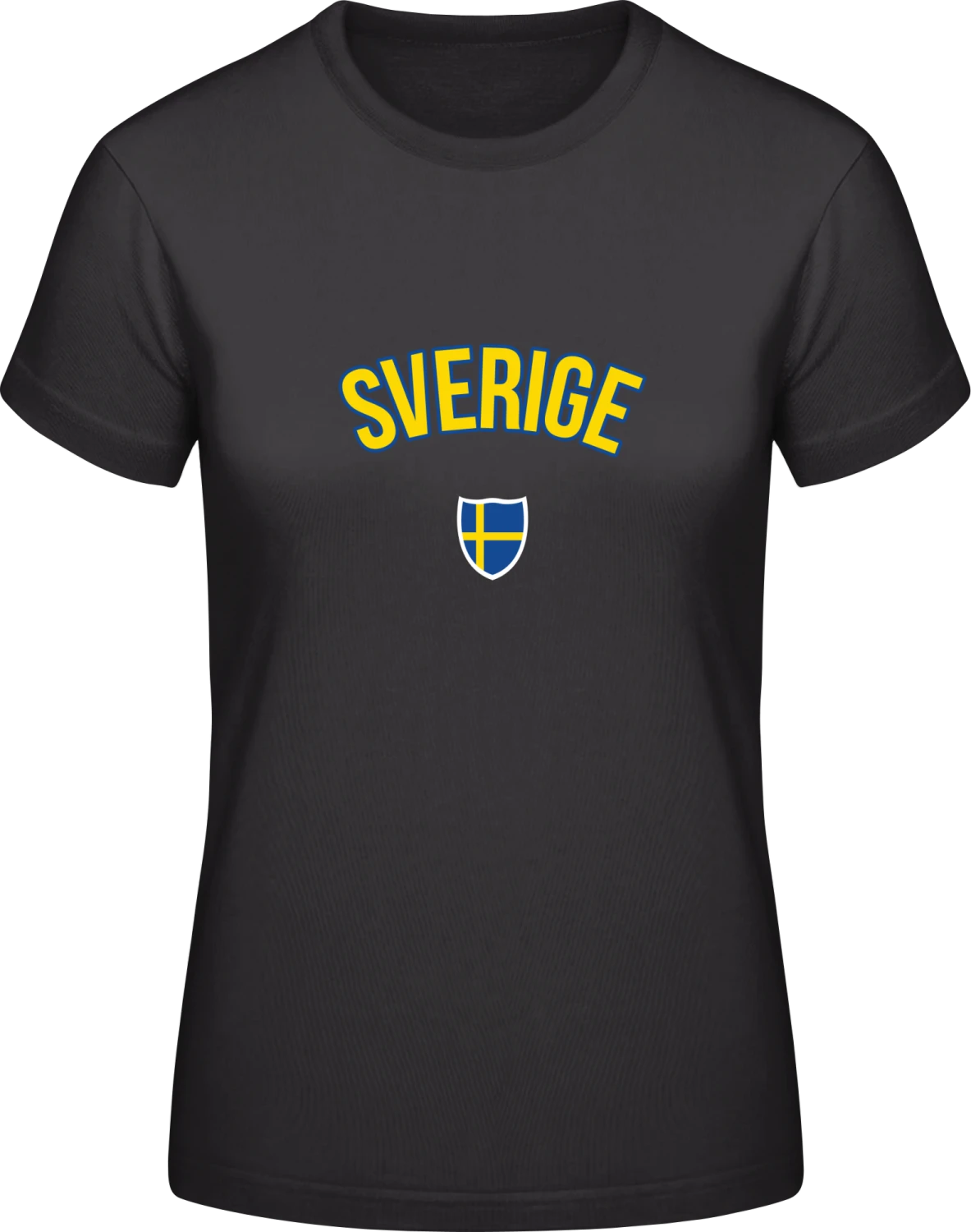 SVERIGE Flag Fan - Black #E190 women T-Shirt - Front