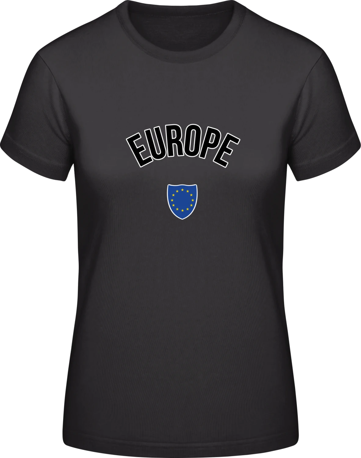 Europe Flag Medal - Black #E190 women T-Shirt - Front