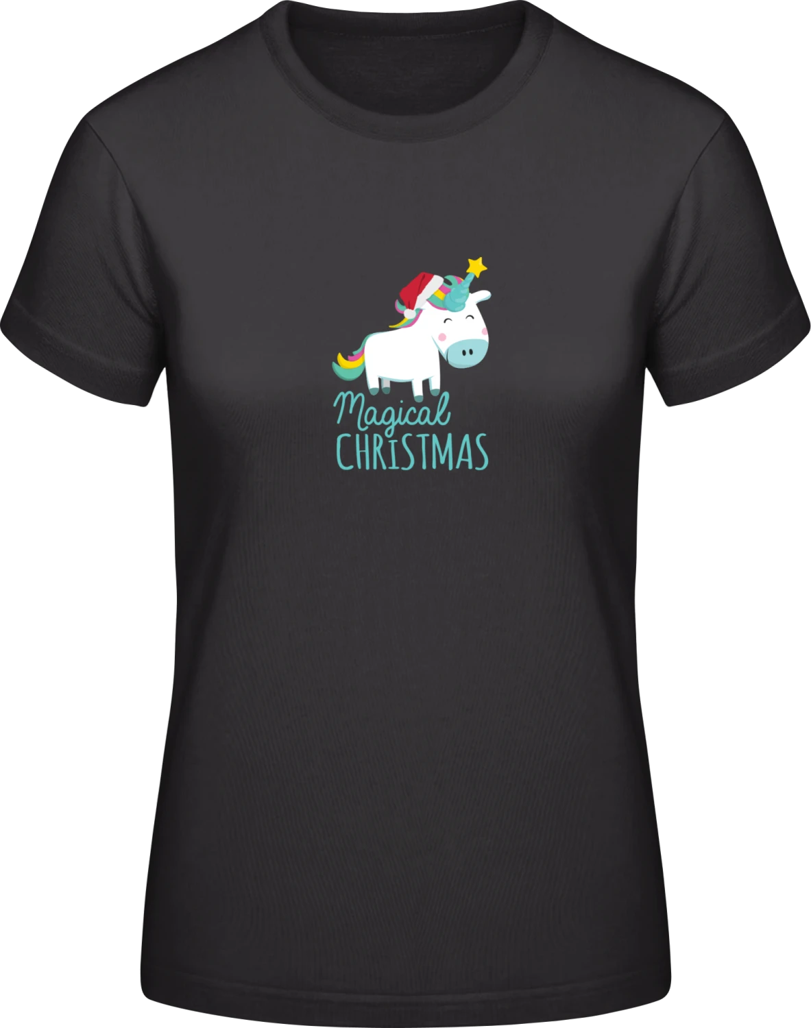 Magical Christmas - Black #E190 women T-Shirt - Front