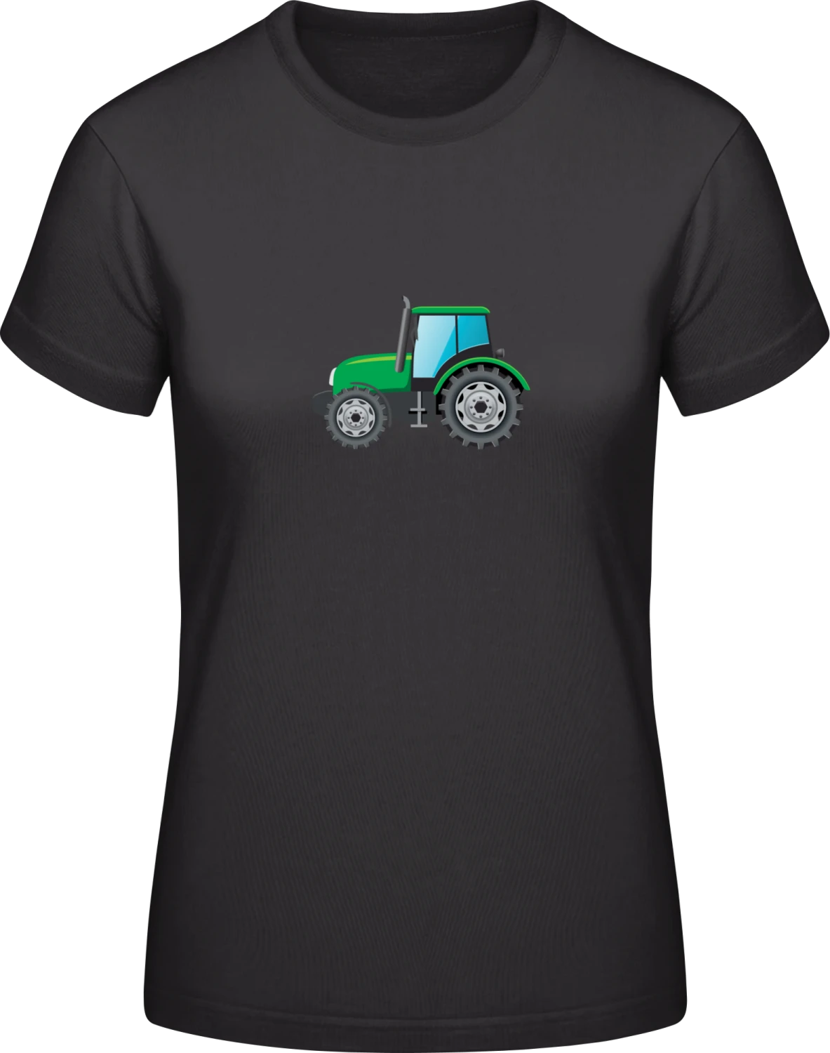 Green Tractor Illu - Black #E190 women T-Shirt - Front