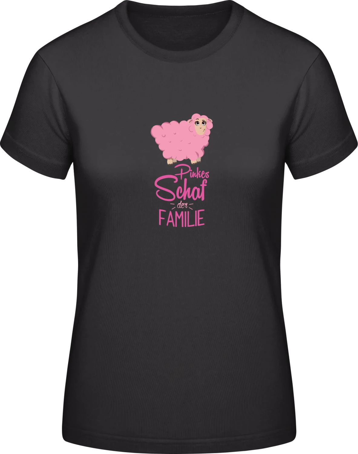 Pinkes Schaf der Familie - Black #E190 women T-Shirt - Front