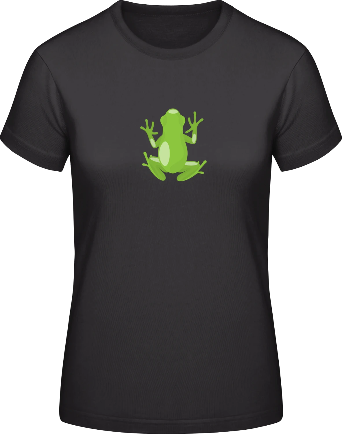 Climbing Frog Illustration - Black #E190 women T-Shirt - Front