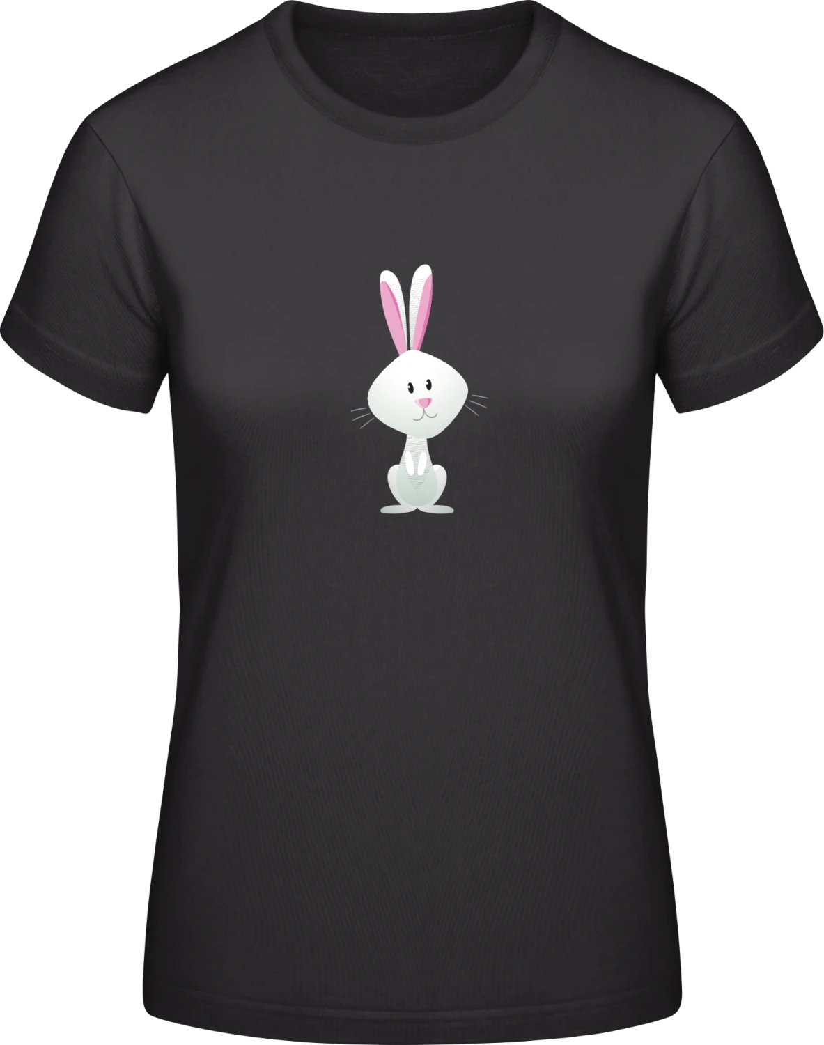 Happy Rabbit - Black #E190 women T-Shirt - Front