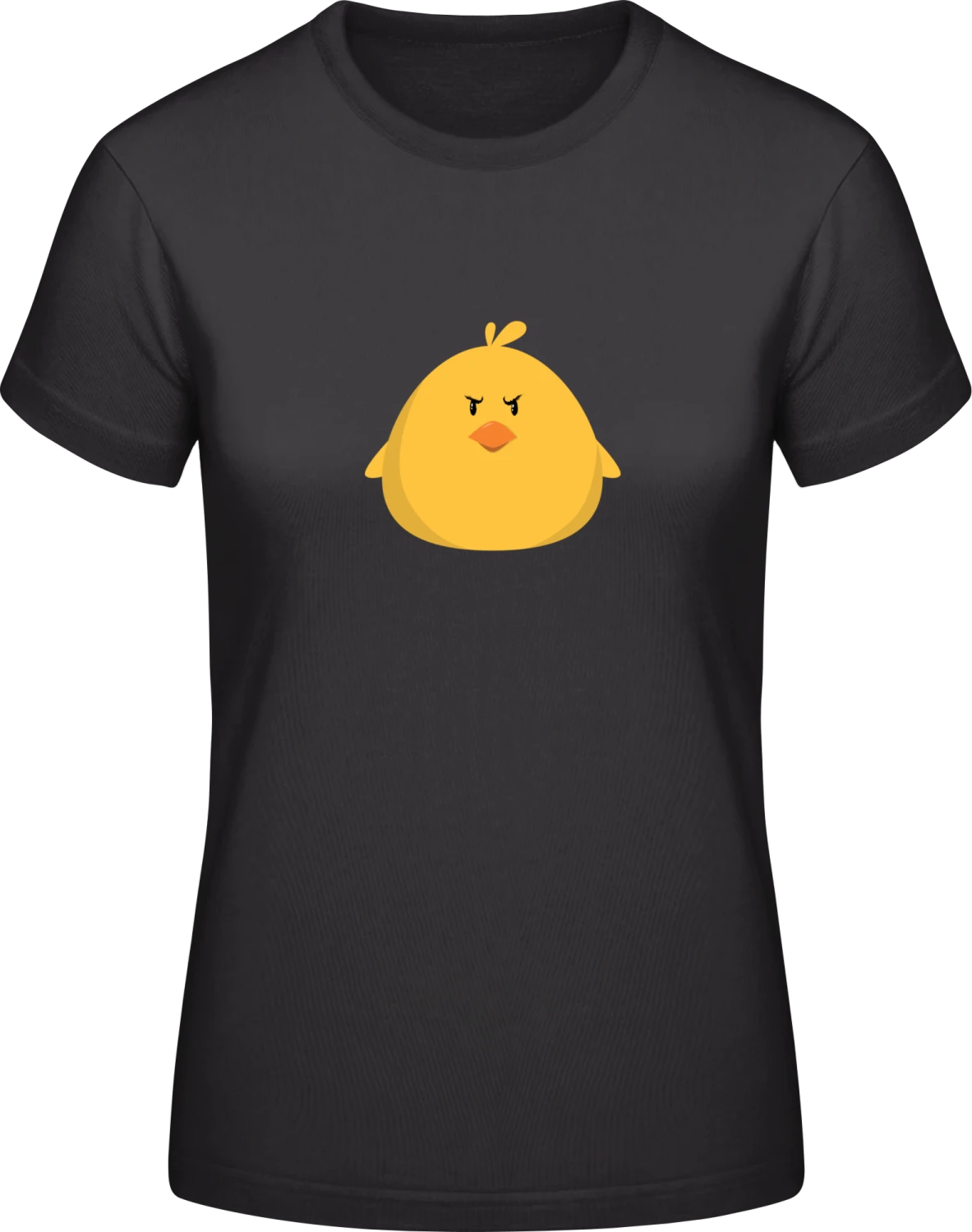 Angry Chick - Black #E190 women T-Shirt - Front