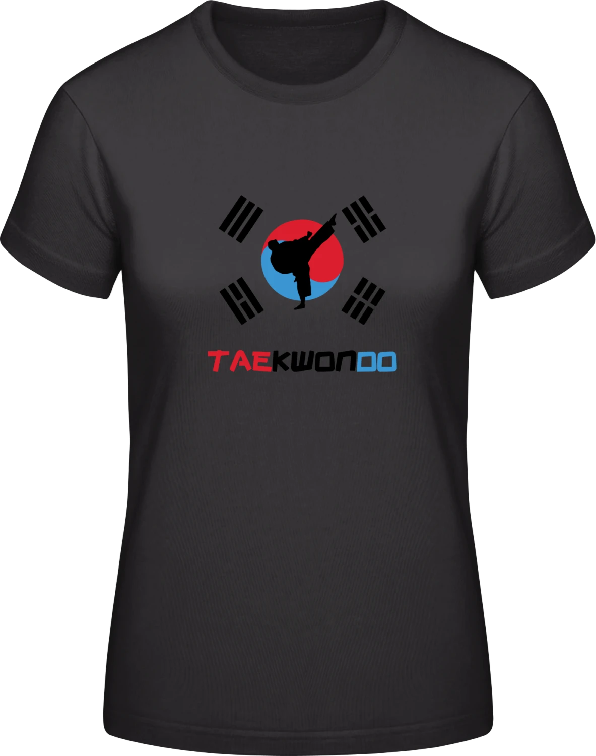 Tae kwon do Flag - Black #E190 women T-Shirt - Front