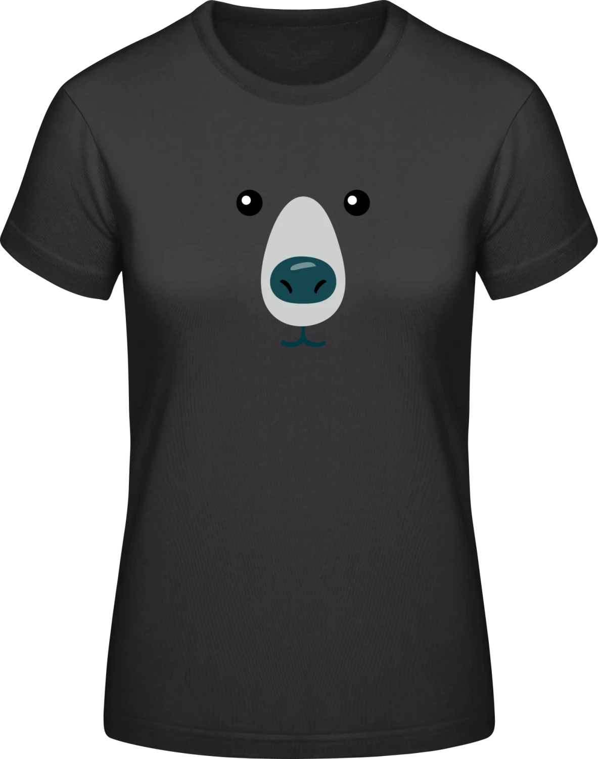 Ice Bear Face - Black #E190 women T-Shirt - Front