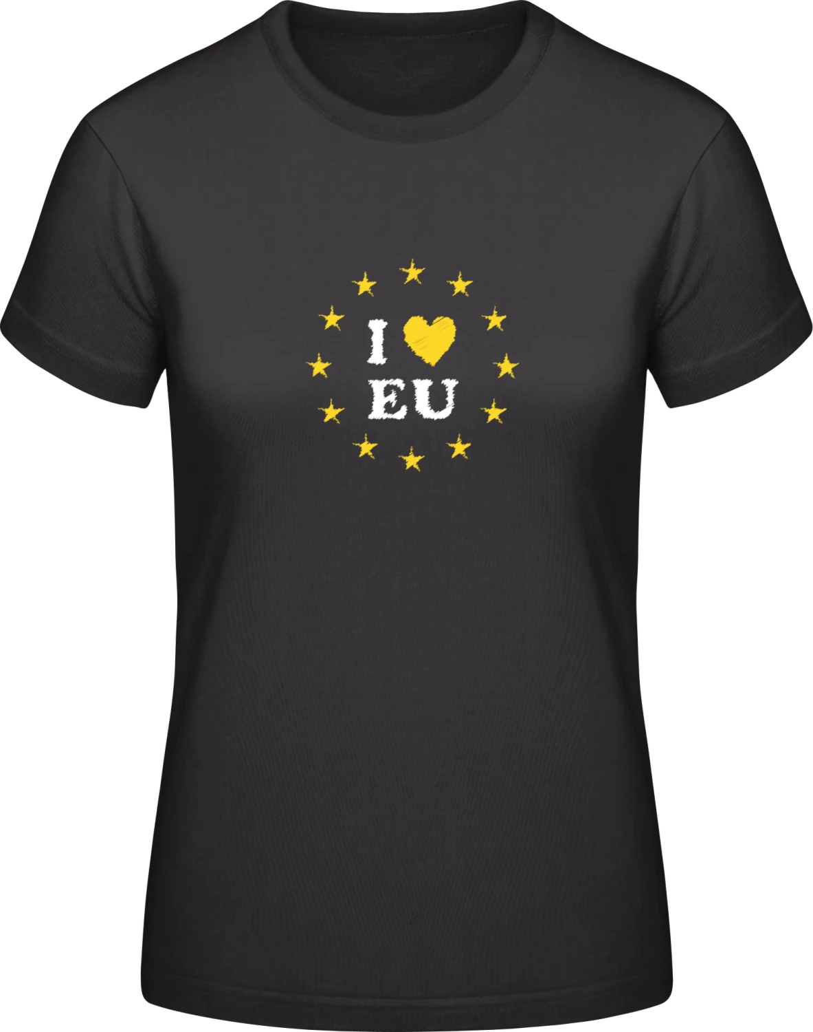 I Love EU Scribble - Black #E190 women T-Shirt - Front