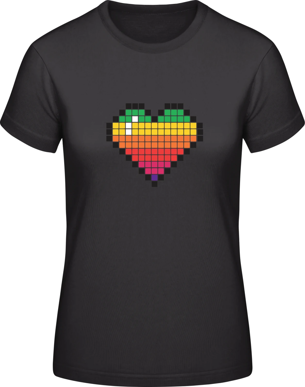 Video Game Heart - Black #E190 women T-Shirt - Front