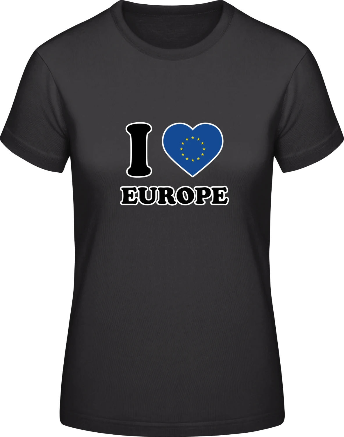 I Love Europe - Black #E190 women T-Shirt - Front