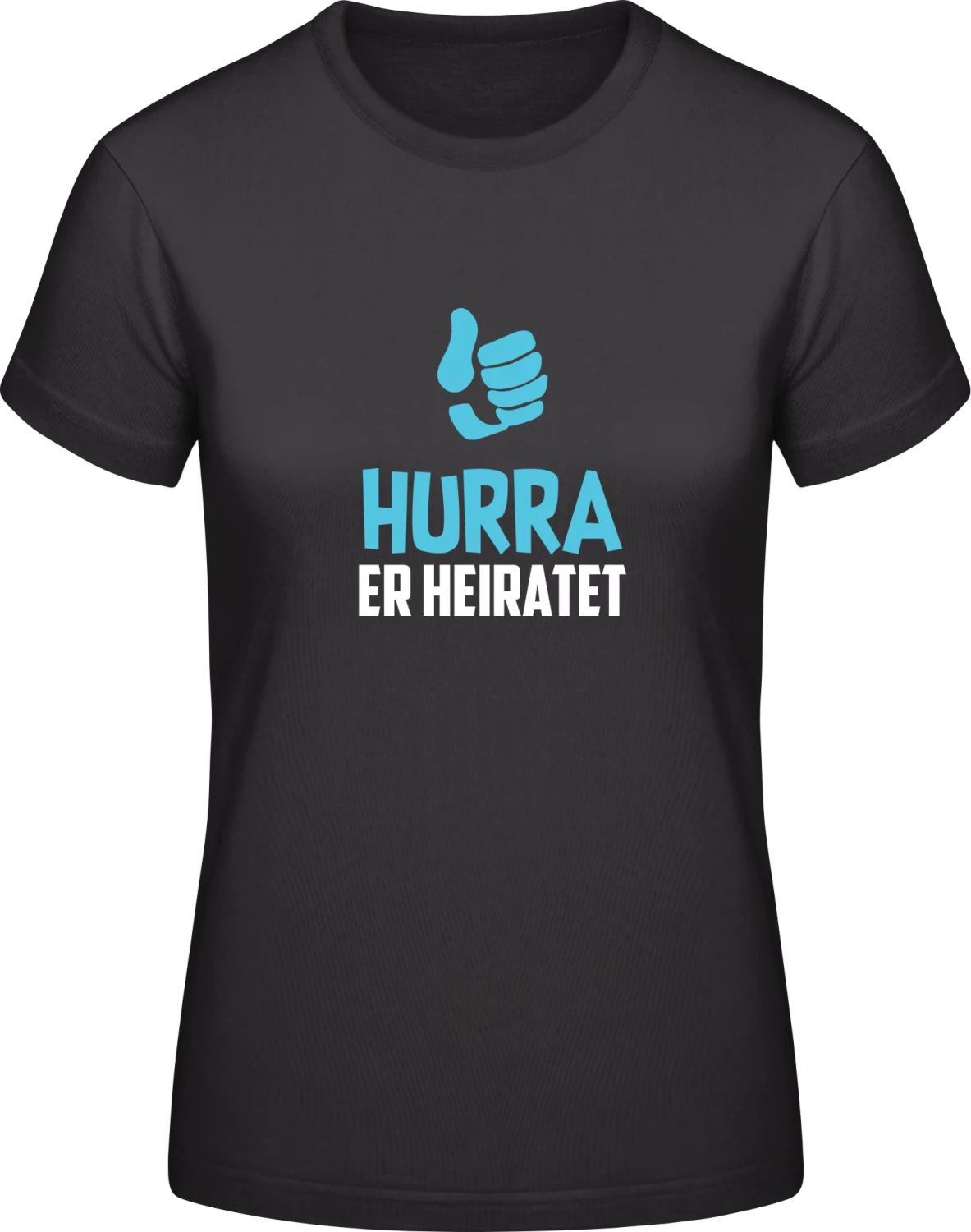 Hurra er heiratet - Black #E190 women T-Shirt - Front