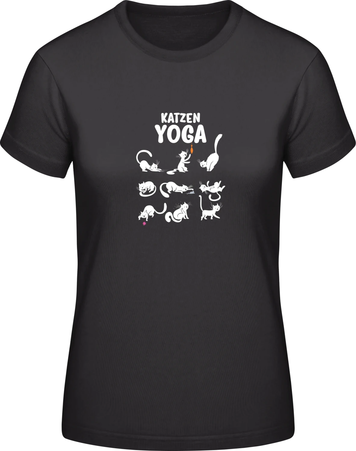 Katzen Yoga - Black #E190 women T-Shirt - Front