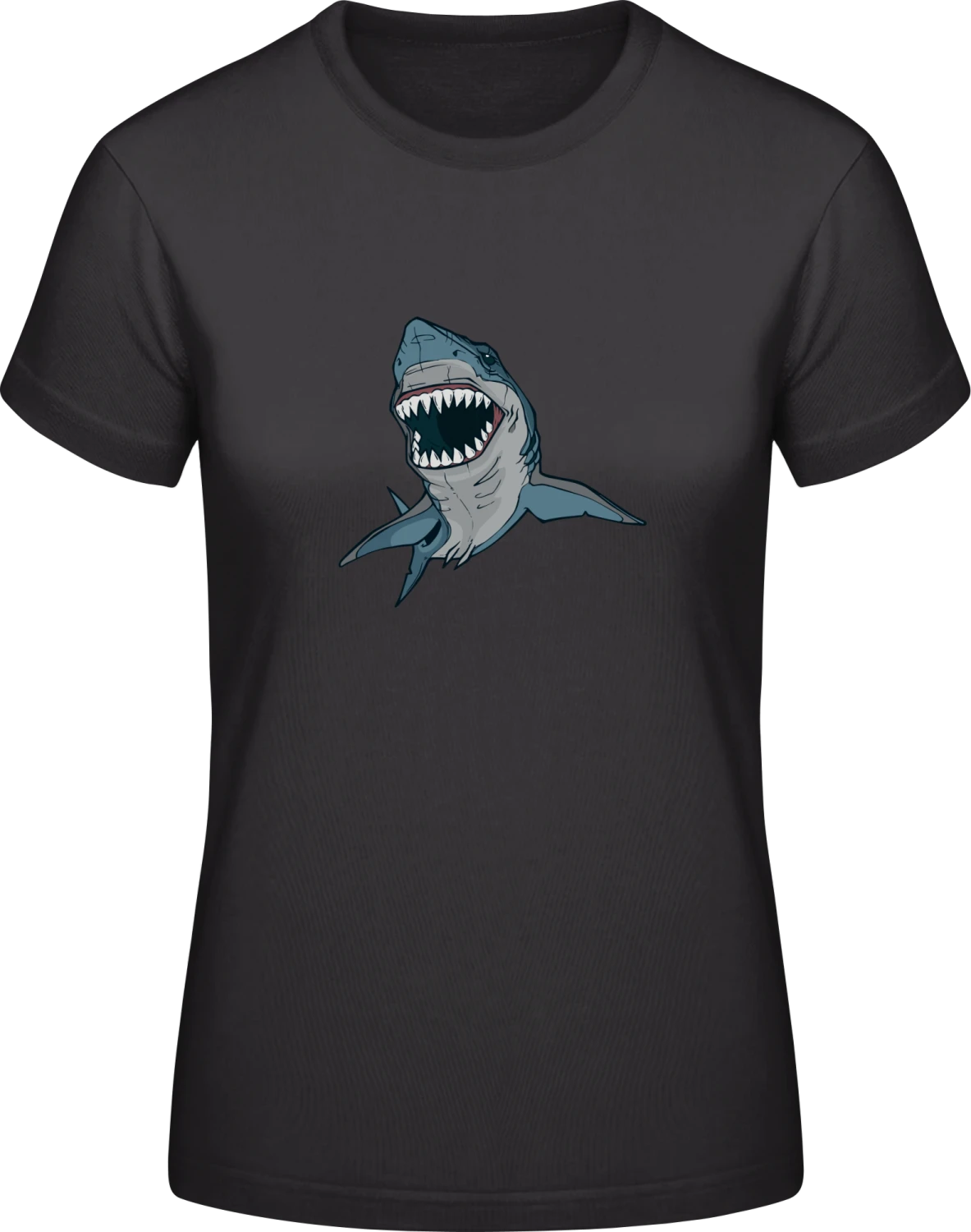 Shark Attacks - Black #E190 women T-Shirt - Front