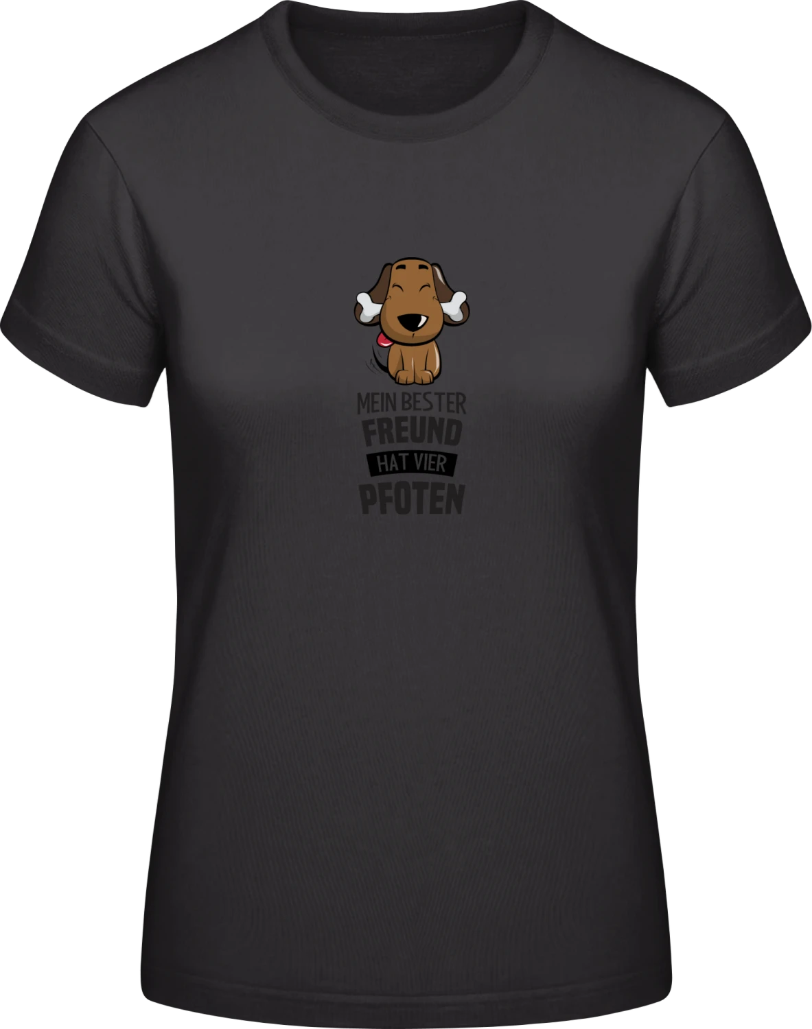 Mein bester Freund hat vier Pfoten Hund - Black #E190 women T-Shirt - Front