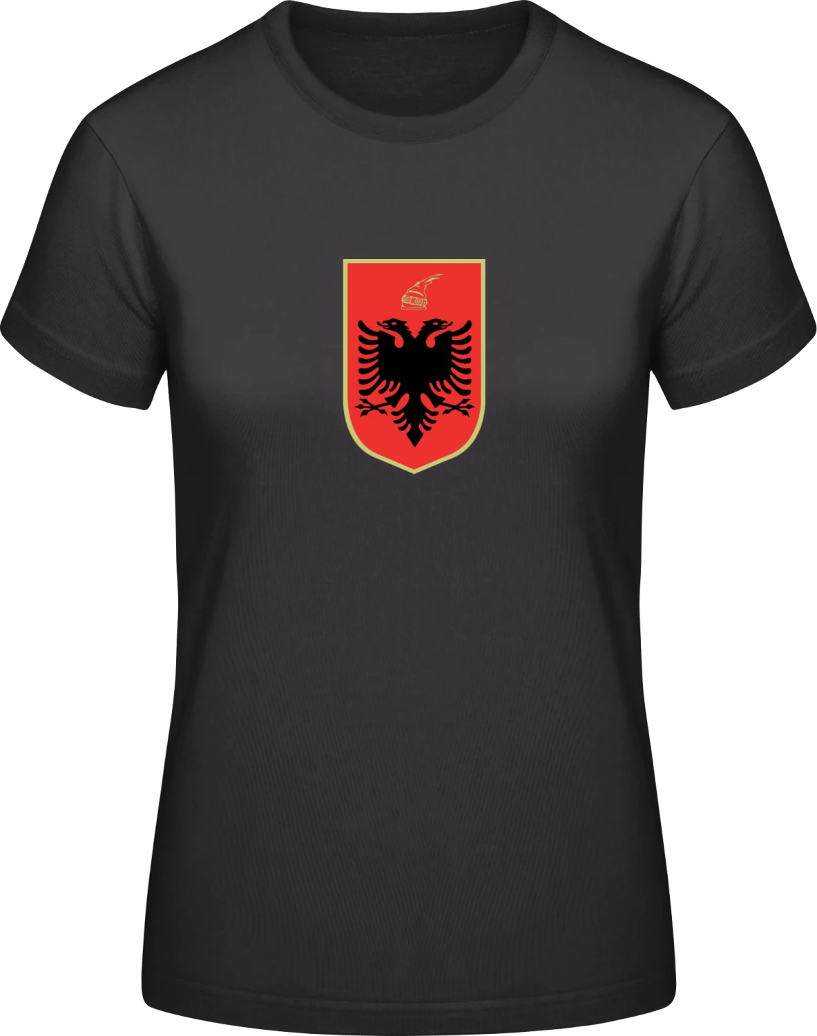 Albanian Coat of Arms - Black #E190 women T-Shirt - Front