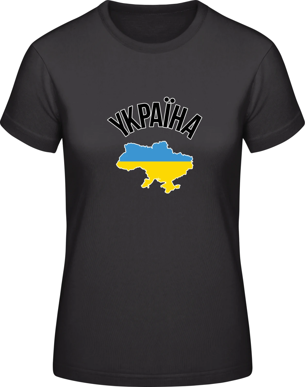 Ukraine - Black #E190 women T-Shirt - Front