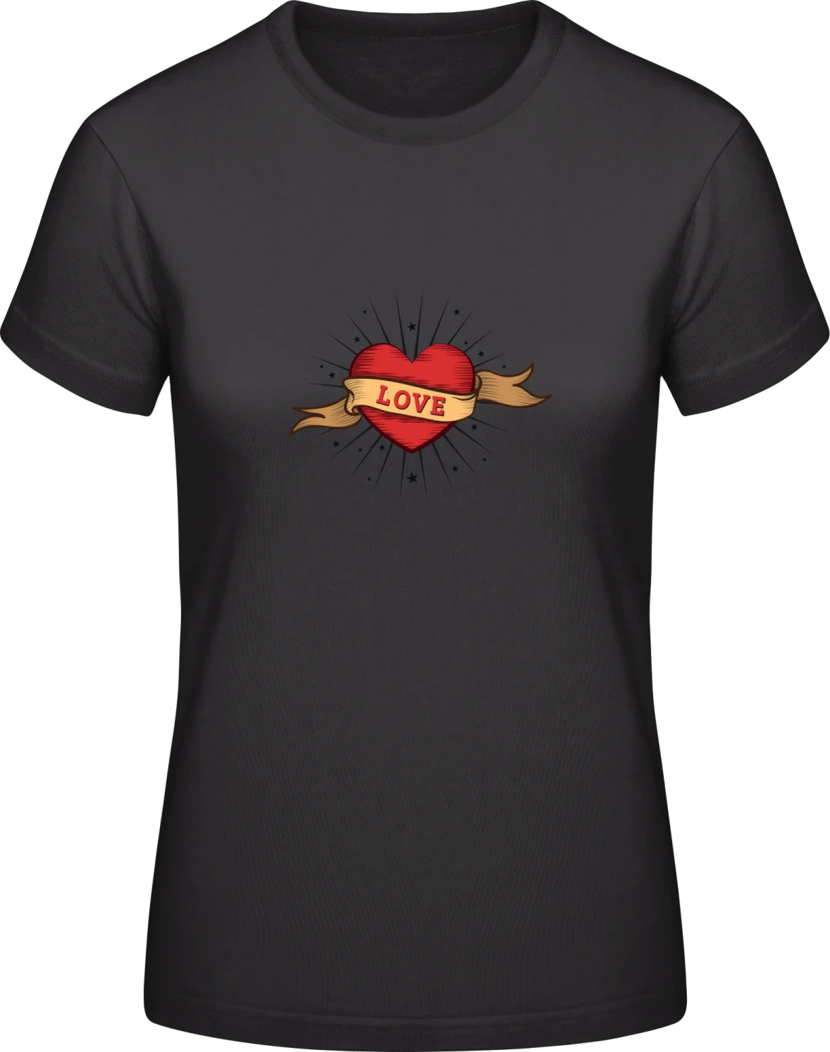 Love Old School Tattoo - Black #E190 women T-Shirt - Front