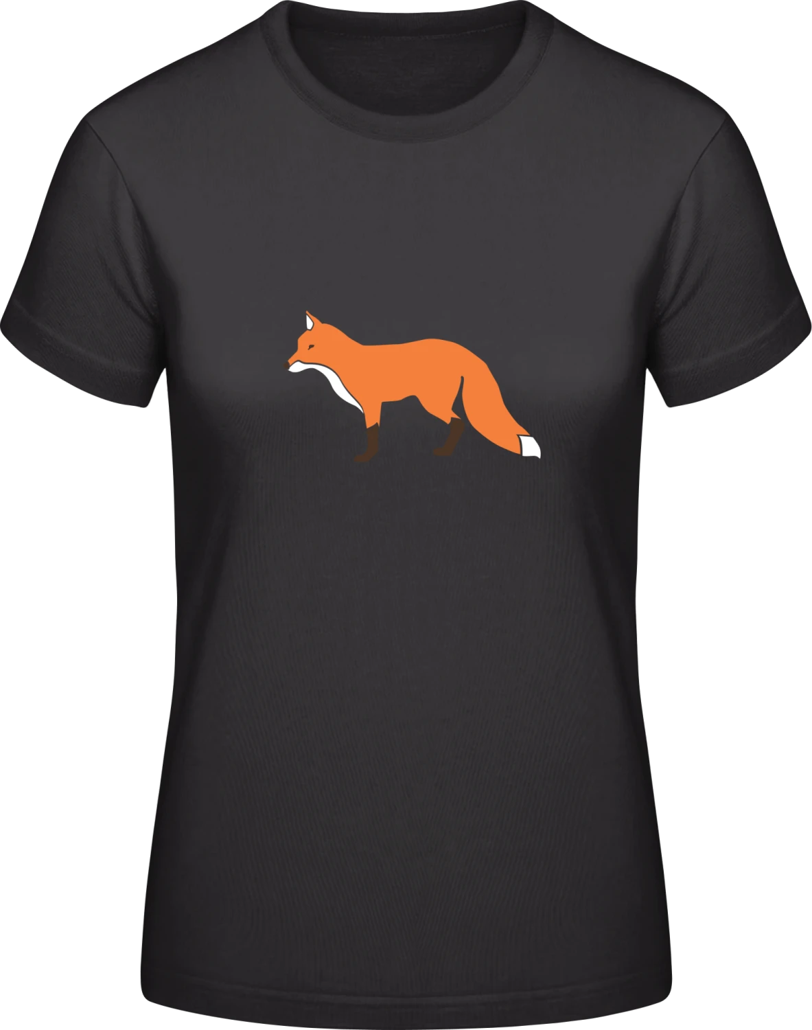 Fox Full Body - Black #E190 women T-Shirt - Front