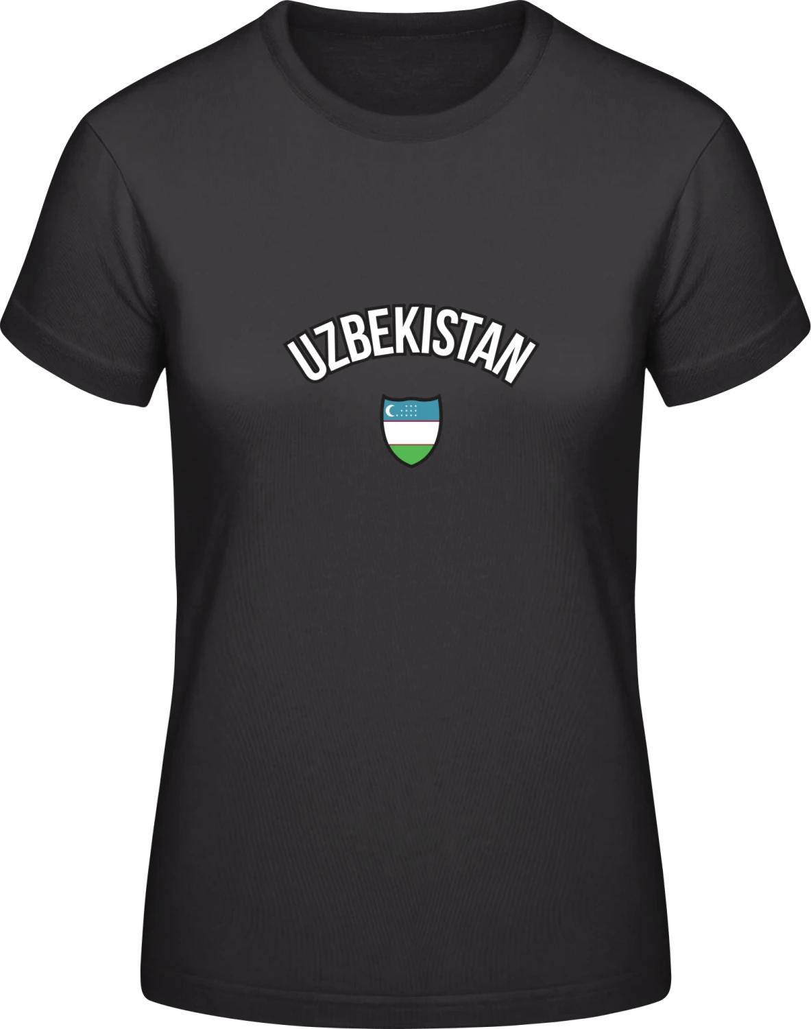 UZBEKISTAN Fan - Black #E190 women T-Shirt - Front