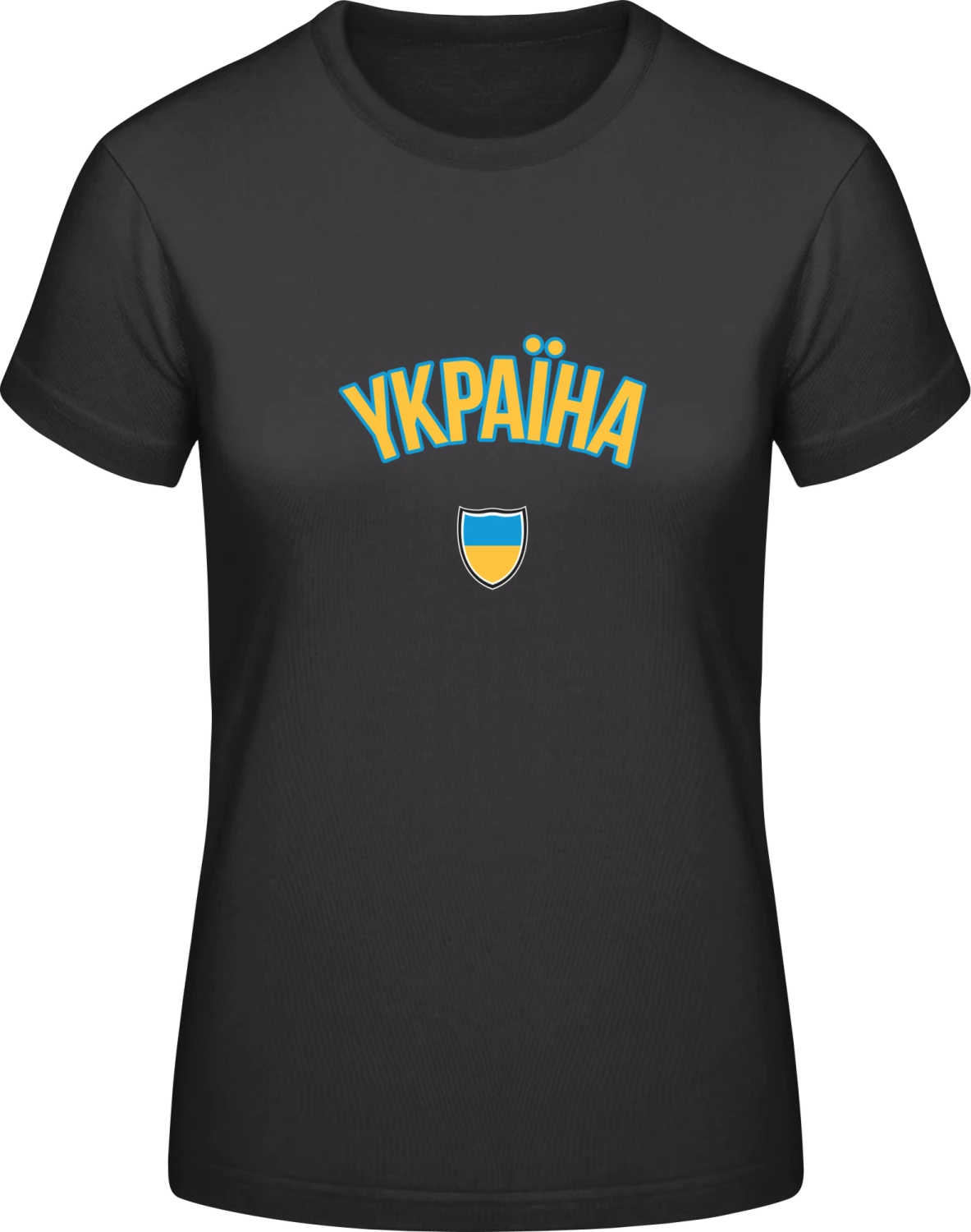 Ukraine Fan - Black #E190 women T-Shirt - Front