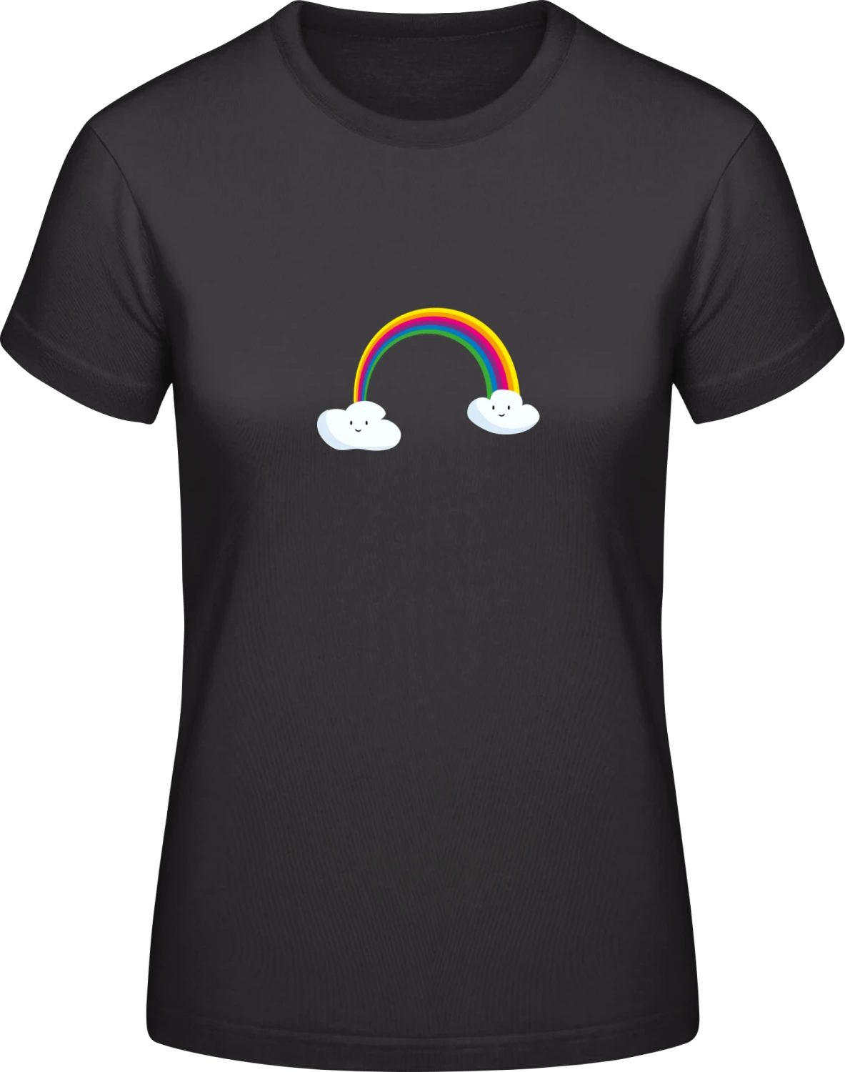 Rainbow Clauds - Black #E190 women T-Shirt - Front