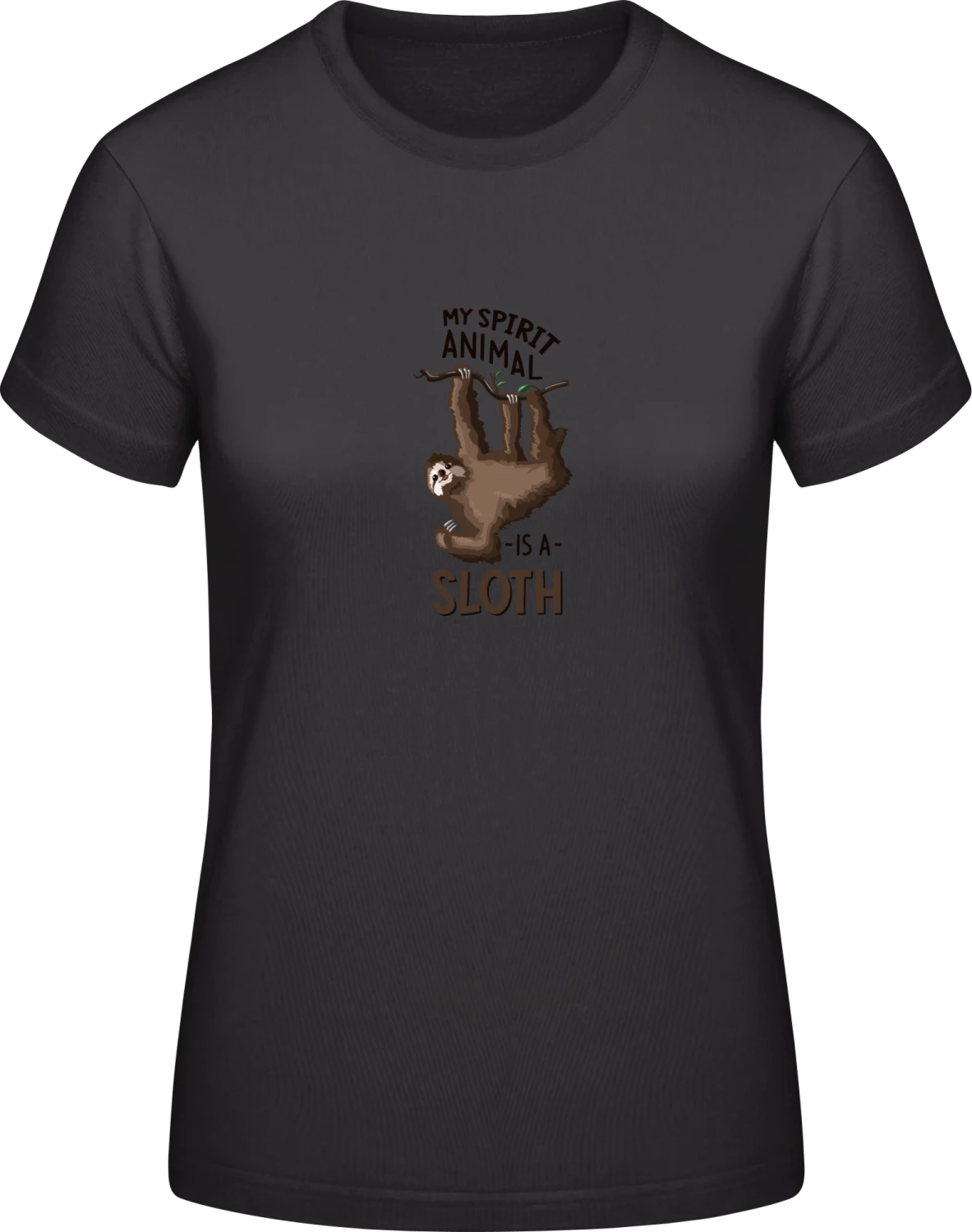 My Spirit Animal Is A Sloth - Black #E190 women T-Shirt - Front