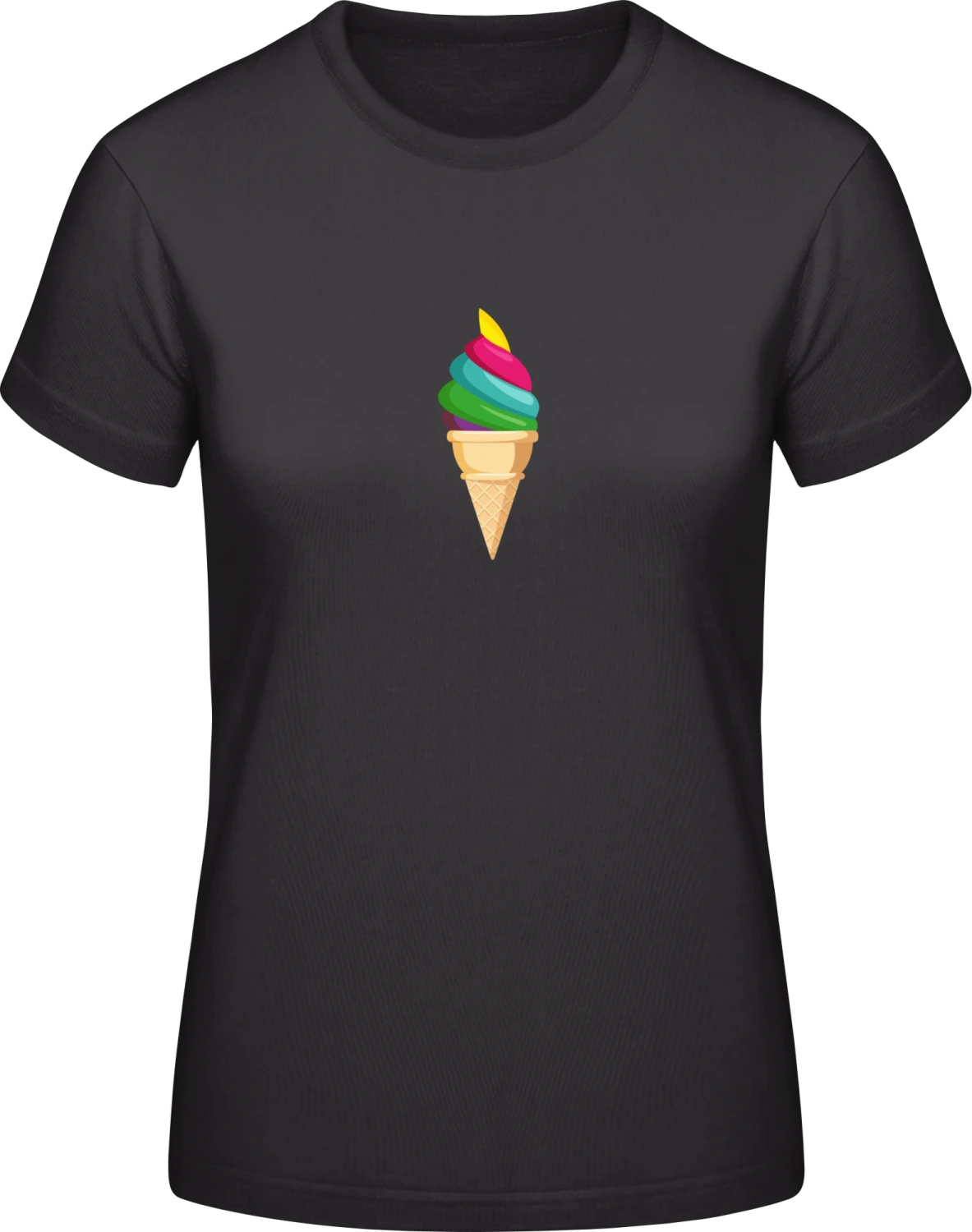 Rainbow Ice - Black #E190 women T-Shirt - Front