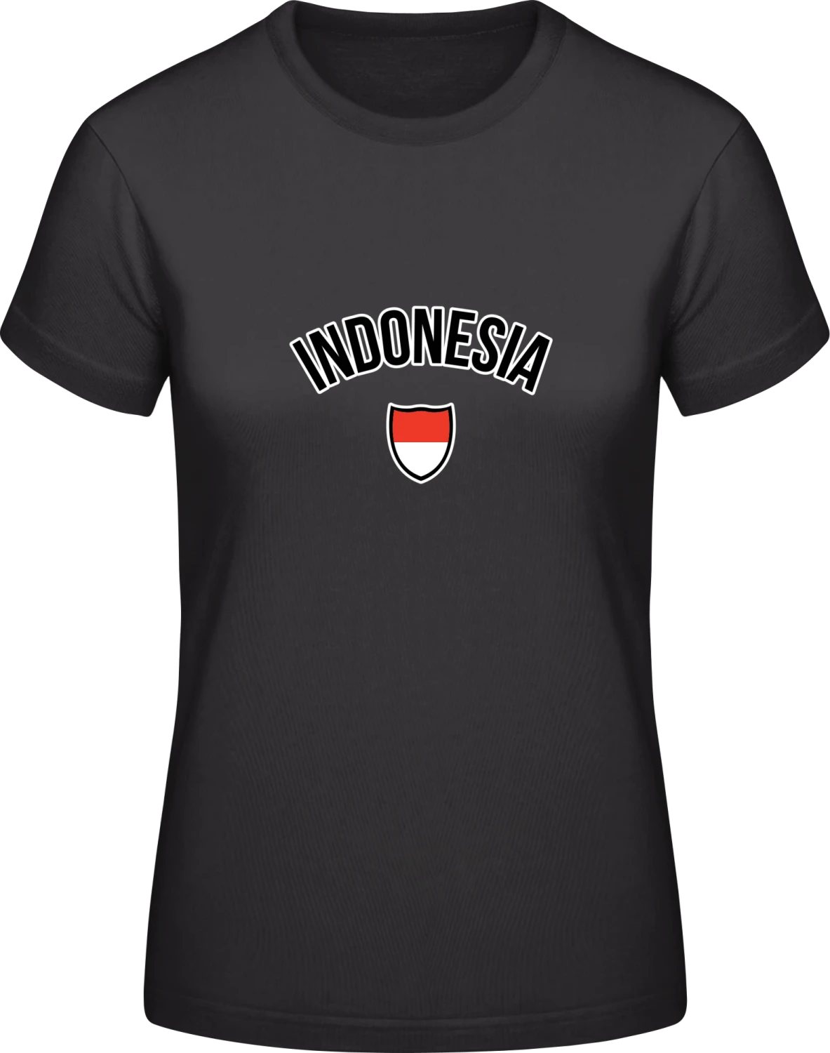 INDONESIA - Black #E190 women T-Shirt - Front