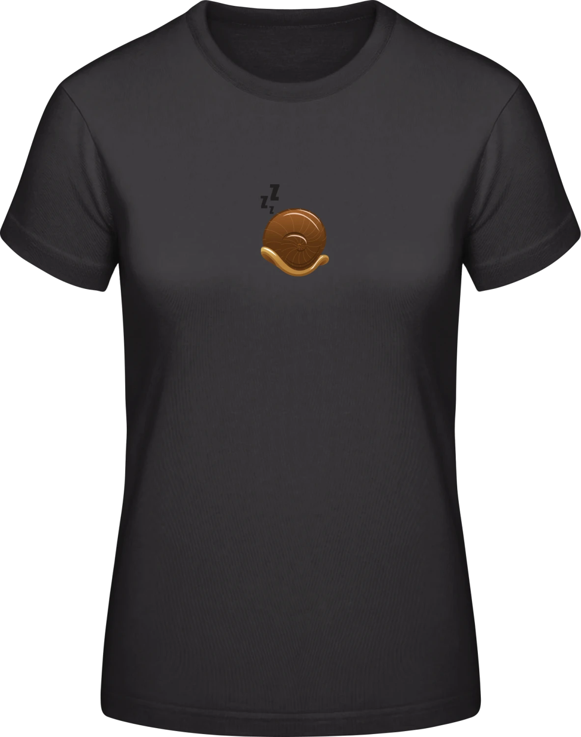 Sleeping Snail - Black #E190 women T-Shirt - Front