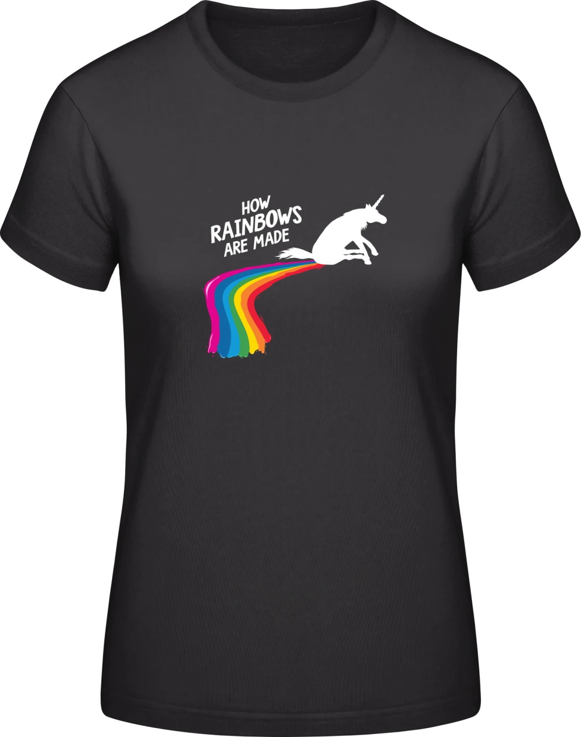 How Rainbows Are Made - Black #E190 women T-Shirt - Front