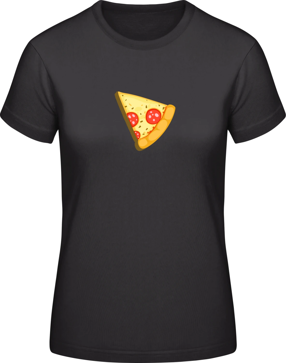 Slice Of Pizza - Black #E190 women T-Shirt - Front