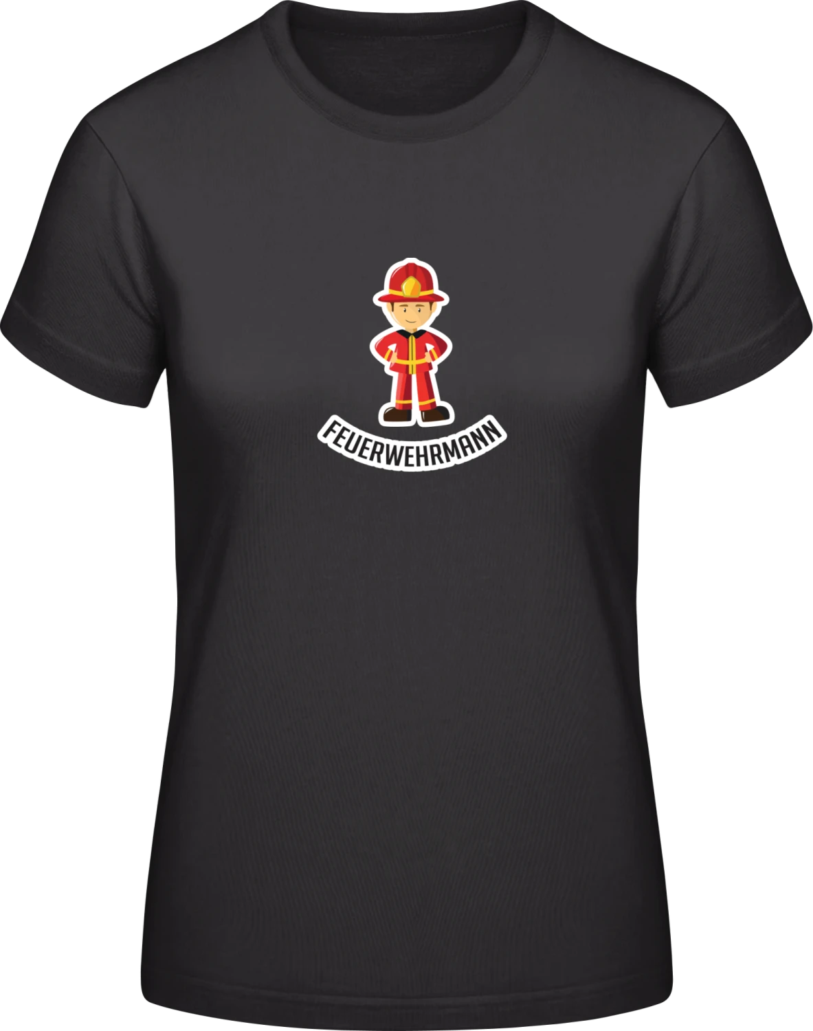 Feuerwehrmann Comic - Black #E190 women T-Shirt - Front