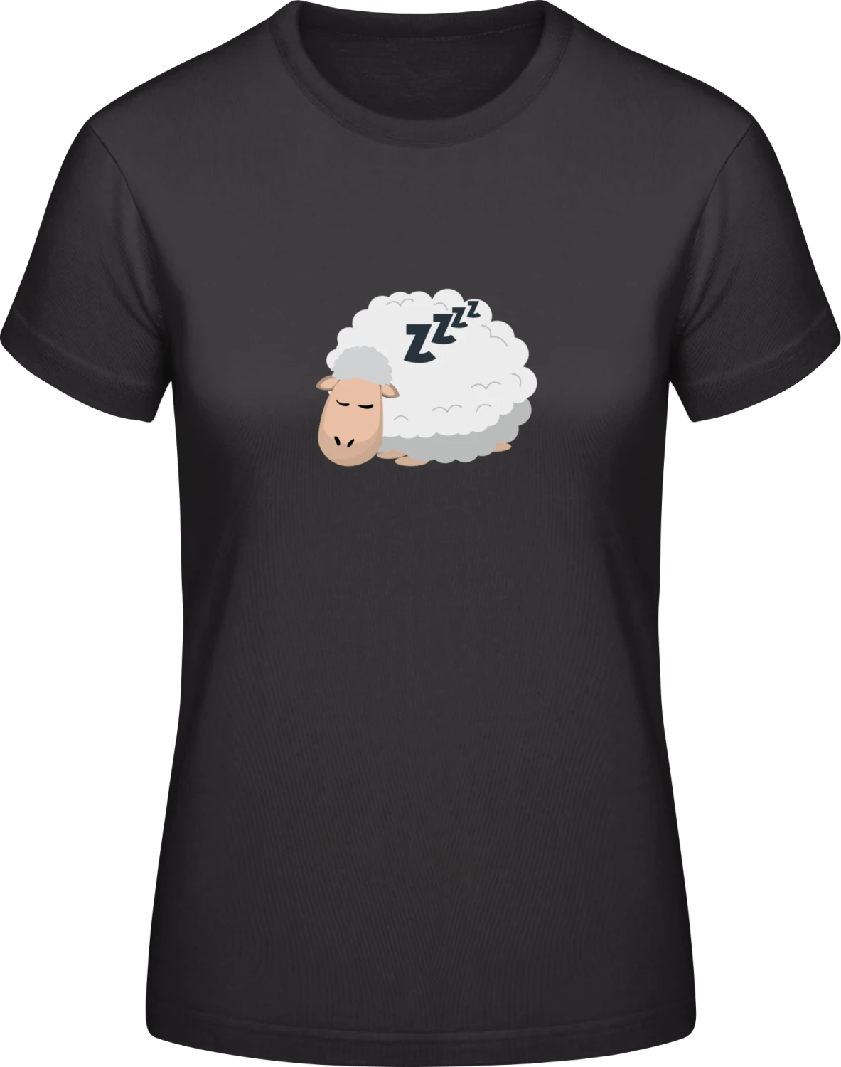 Sleeping Sheep - Black #E190 women T-Shirt - Front