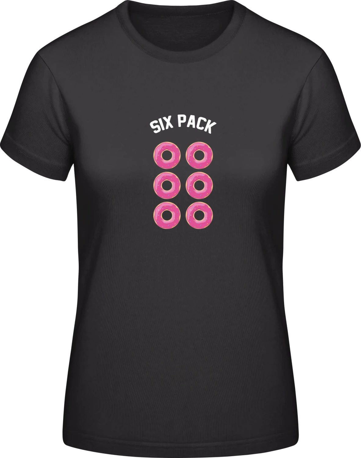 Six Pack Donut - Black #E190 women T-Shirt - Front