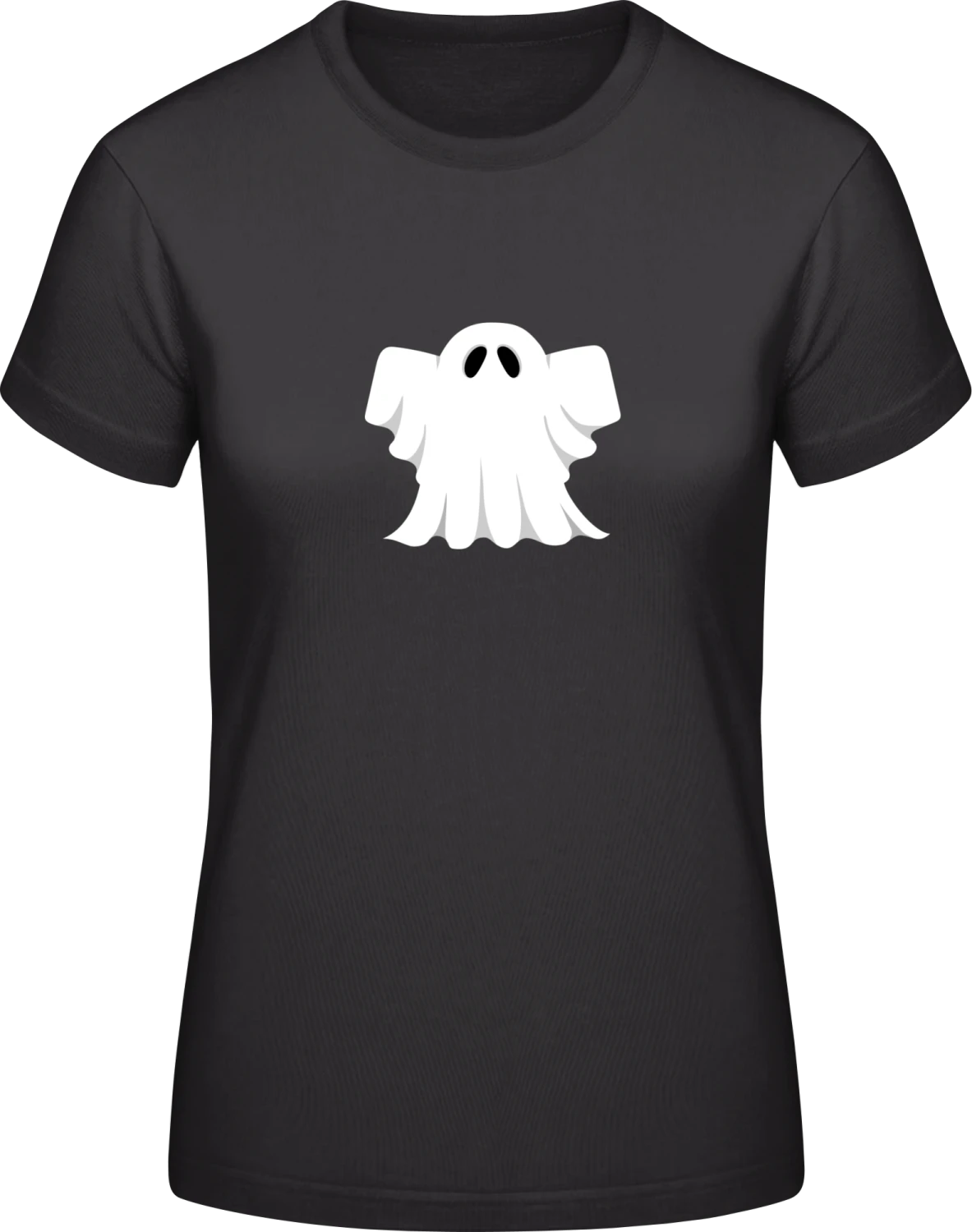 White Ghost - Black #E190 women T-Shirt - Front