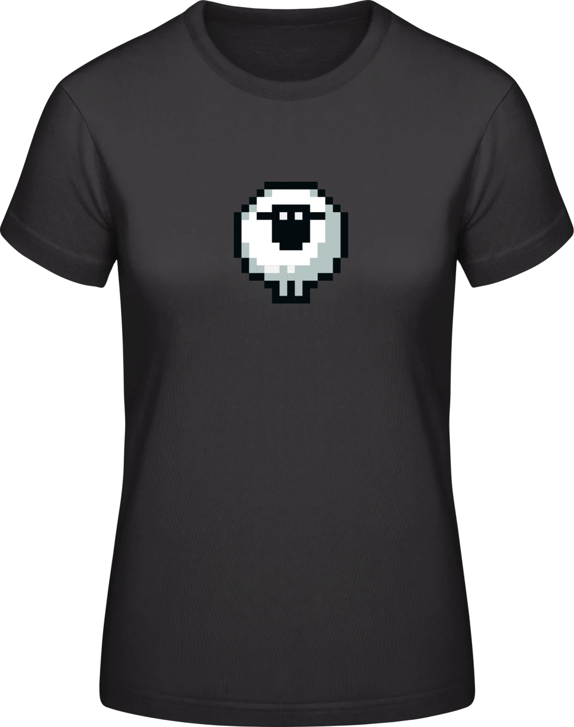 Pixel Sheep - Black #E190 women T-Shirt - Front