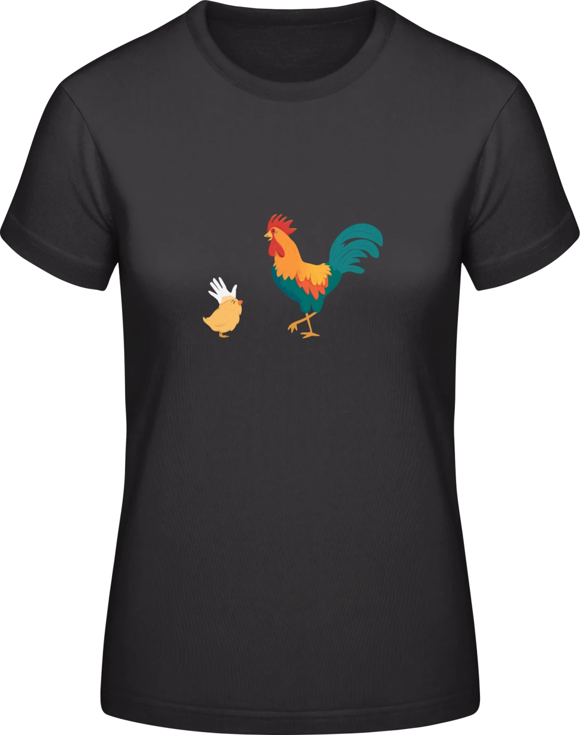 Chicken vs Cock - Black #E190 women T-Shirt - Front