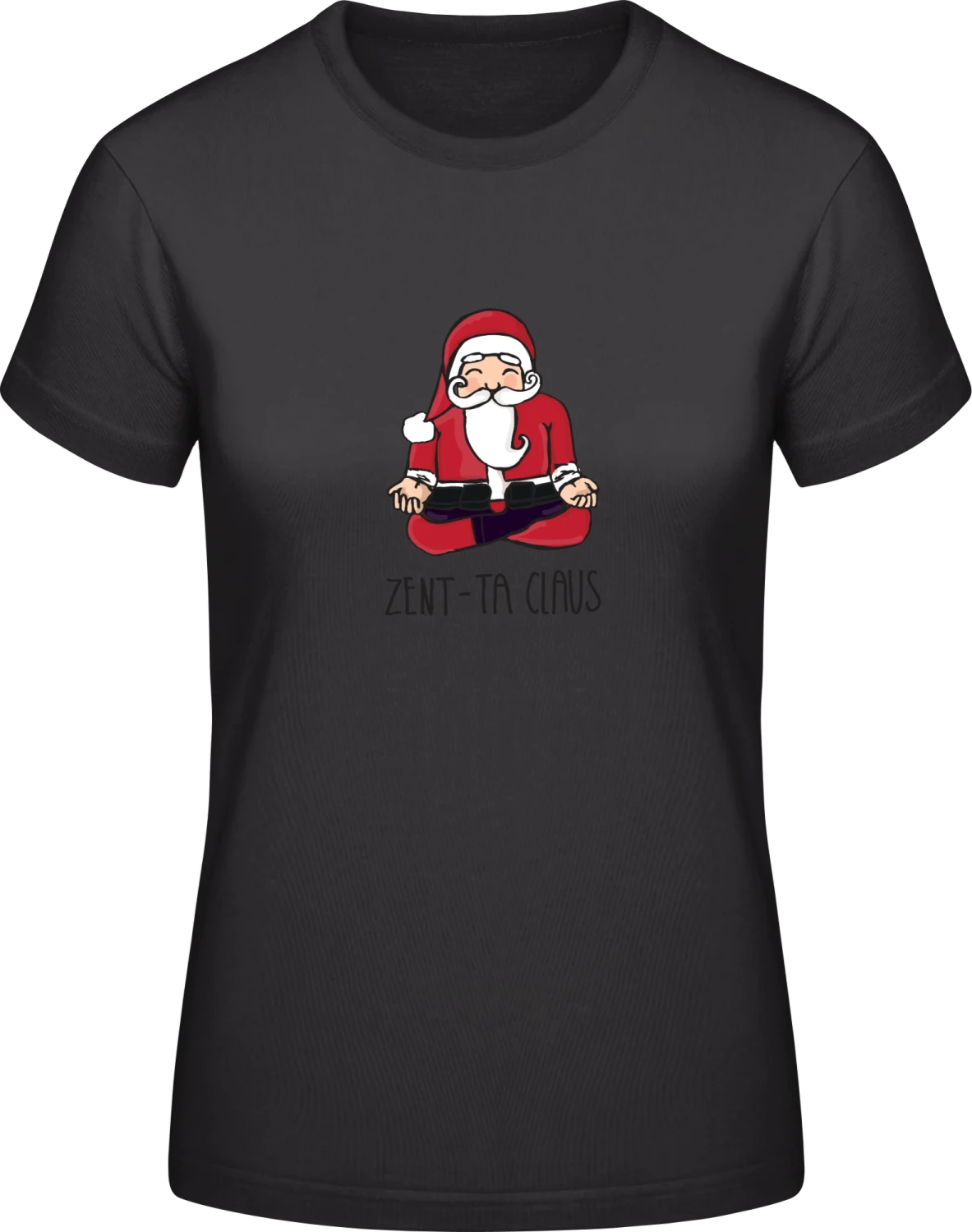 Santa Claus Zent-Ta-Claus - Black #E190 women T-Shirt - Front