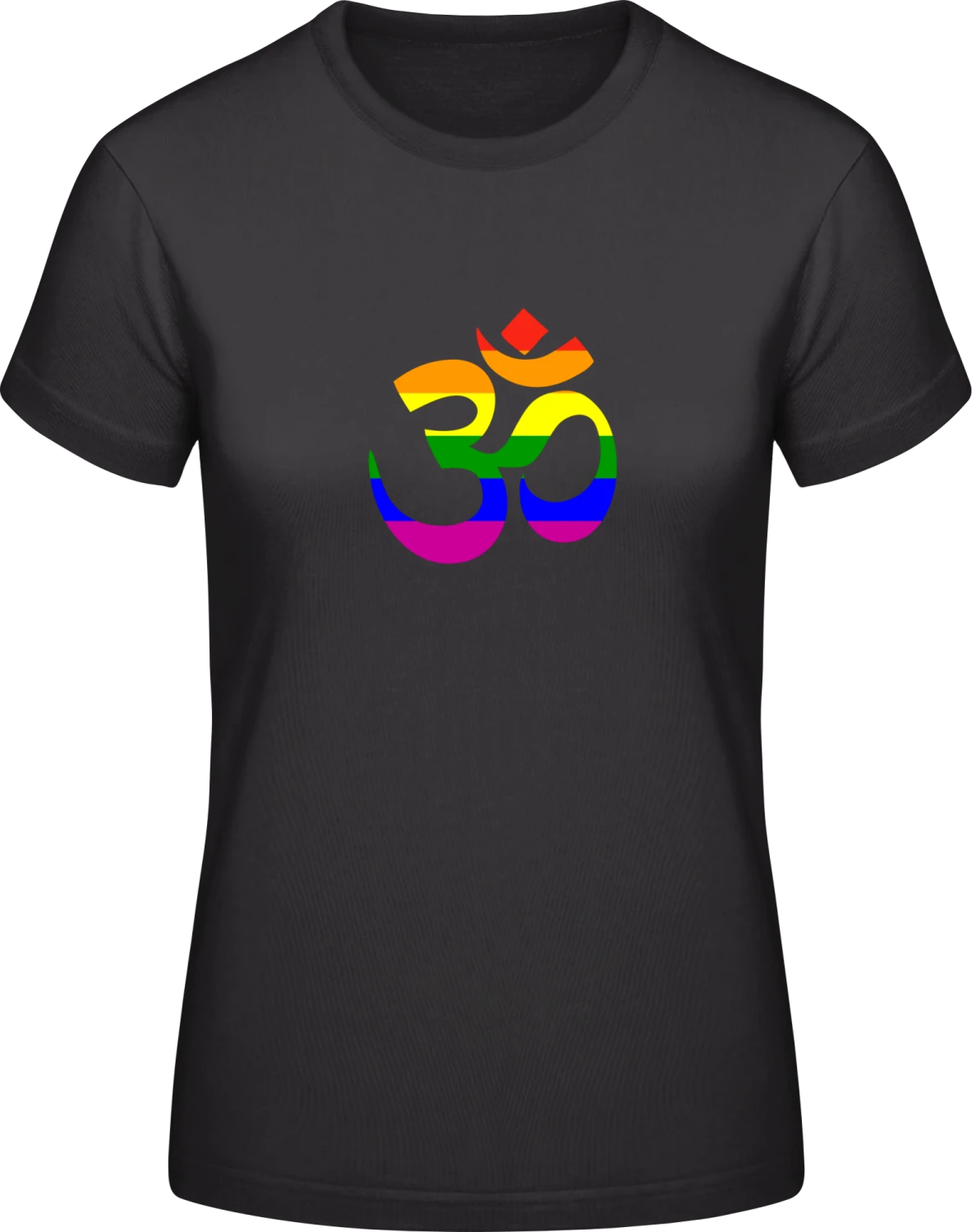 Rainbow Ohm - Black #E190 women T-Shirt - Front