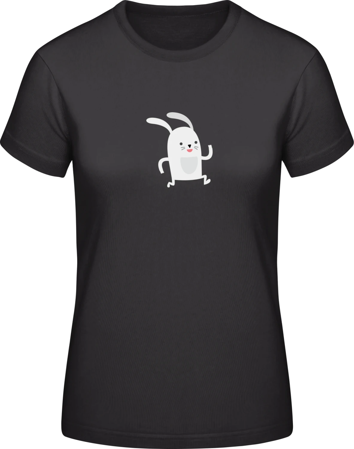 Bunny Character - Black #E190 women T-Shirt - Front