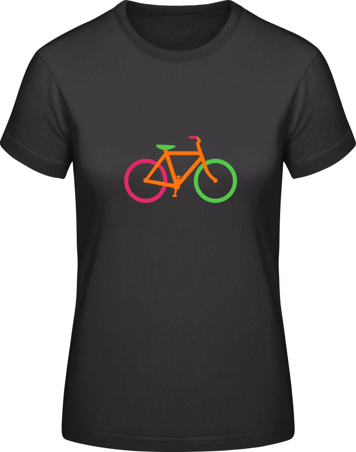 Colored Bike Hipster - Black #E190 women T-Shirt - Front