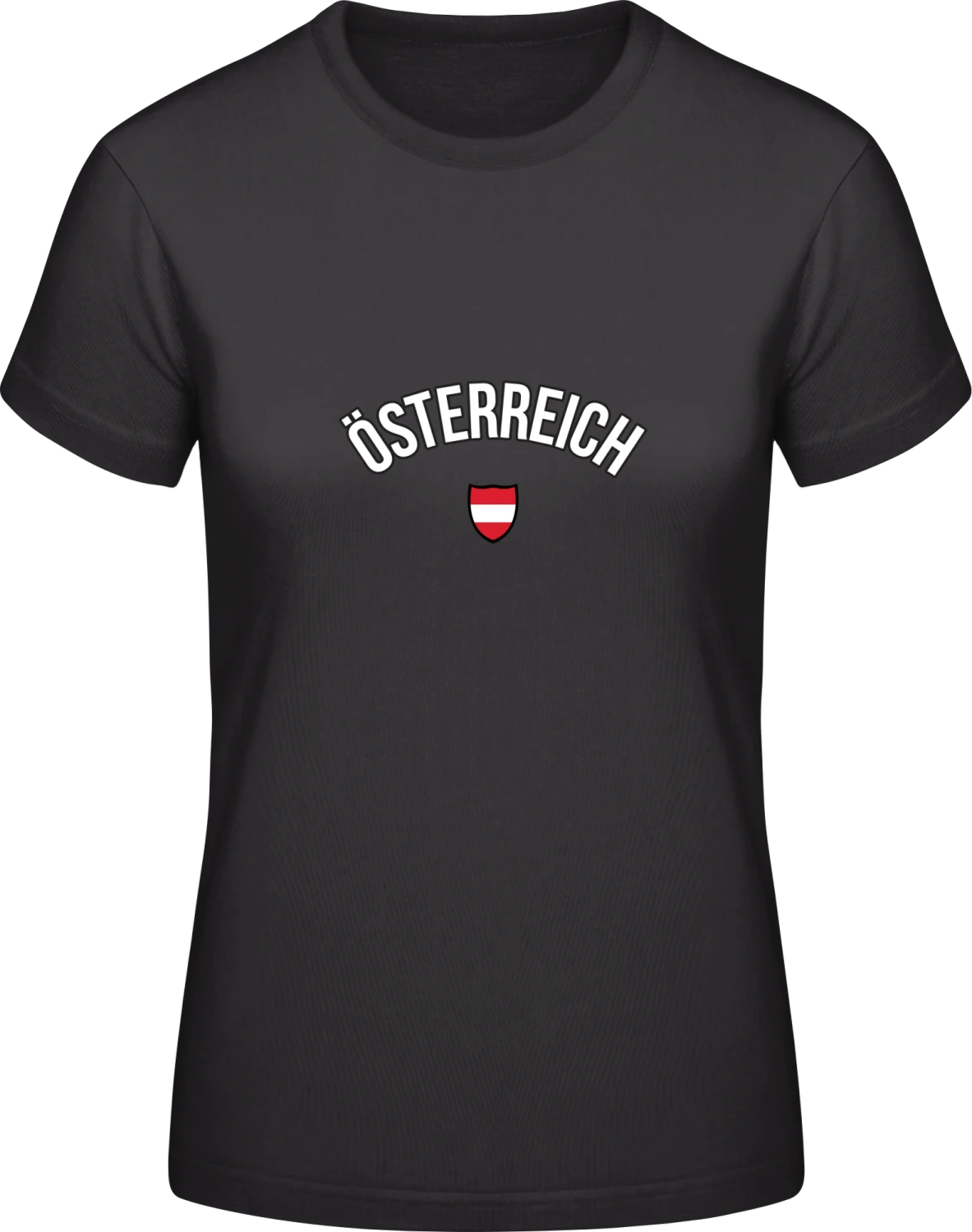 ÖSTERREICH Flag Fan - Black #E190 women T-Shirt - Front