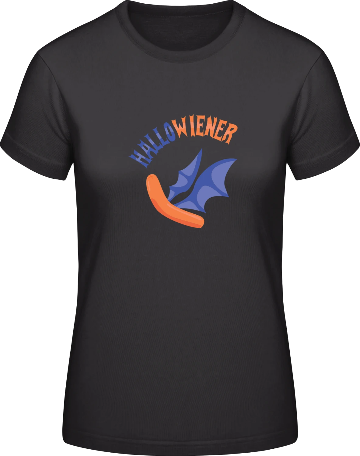 Hallowiener Bat - Black #E190 women T-Shirt - Front