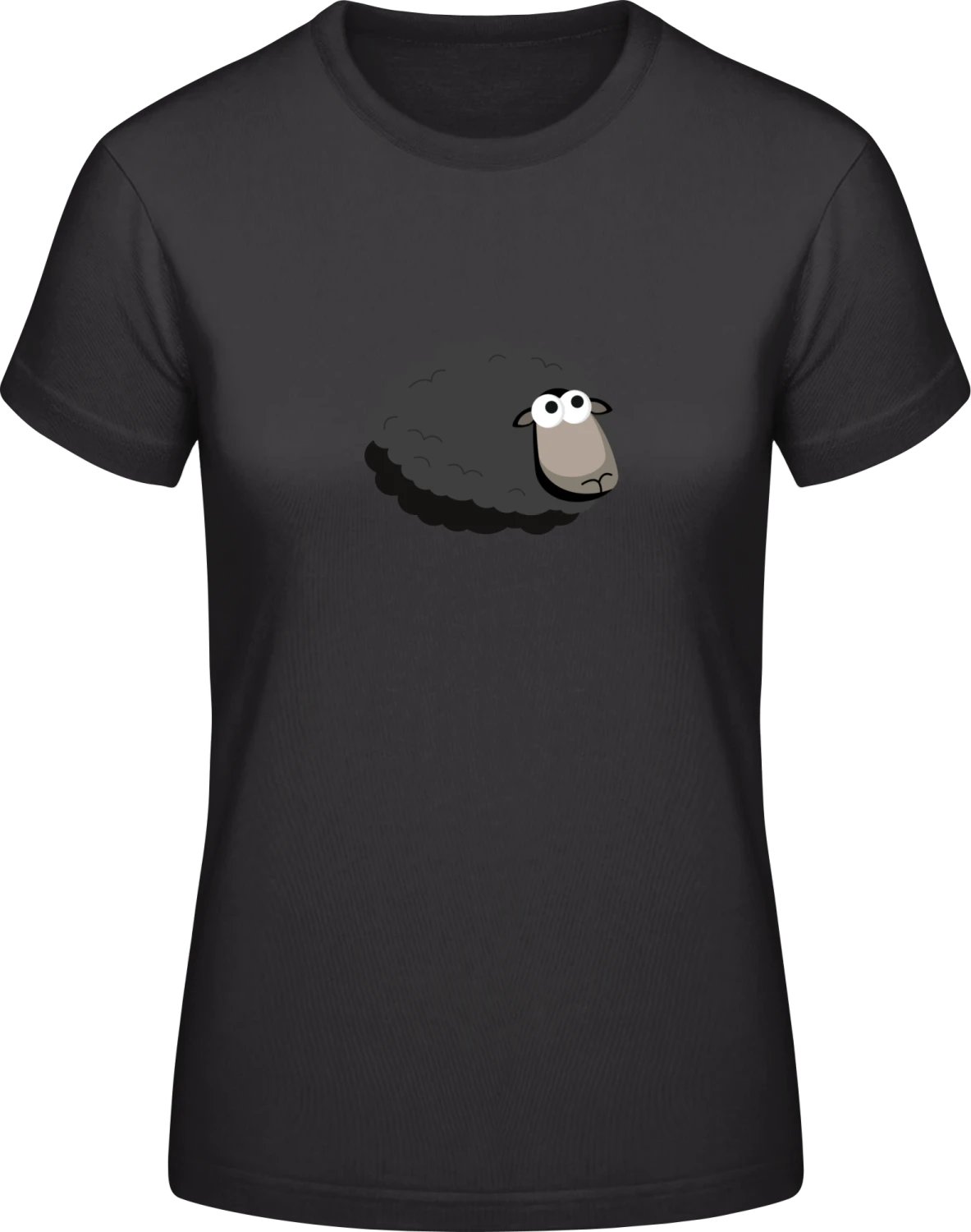 Black Sheep Cute - Black #E190 women T-Shirt - Front