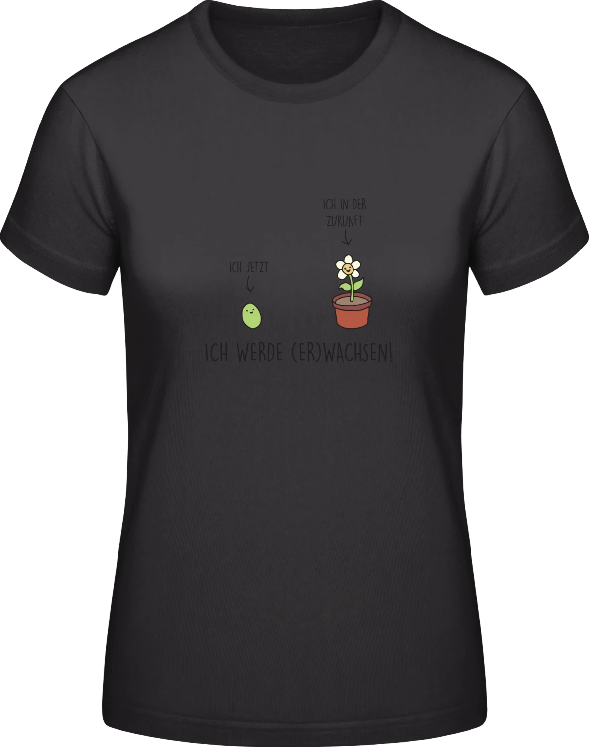 Ich werde Erwachsen! - Black #E190 women T-Shirt - Front