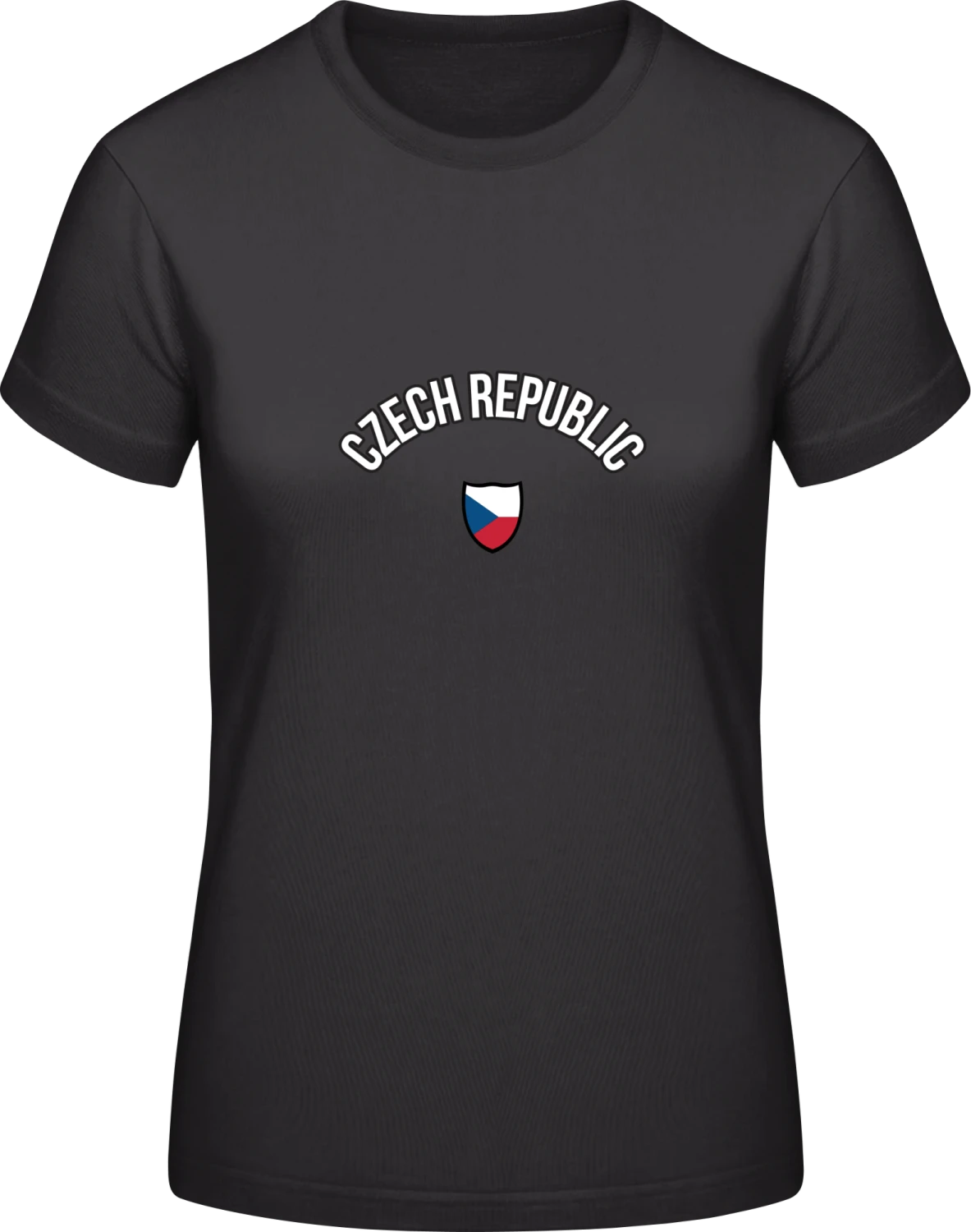 Czech Republic Fan - Black #E190 women T-Shirt - Front